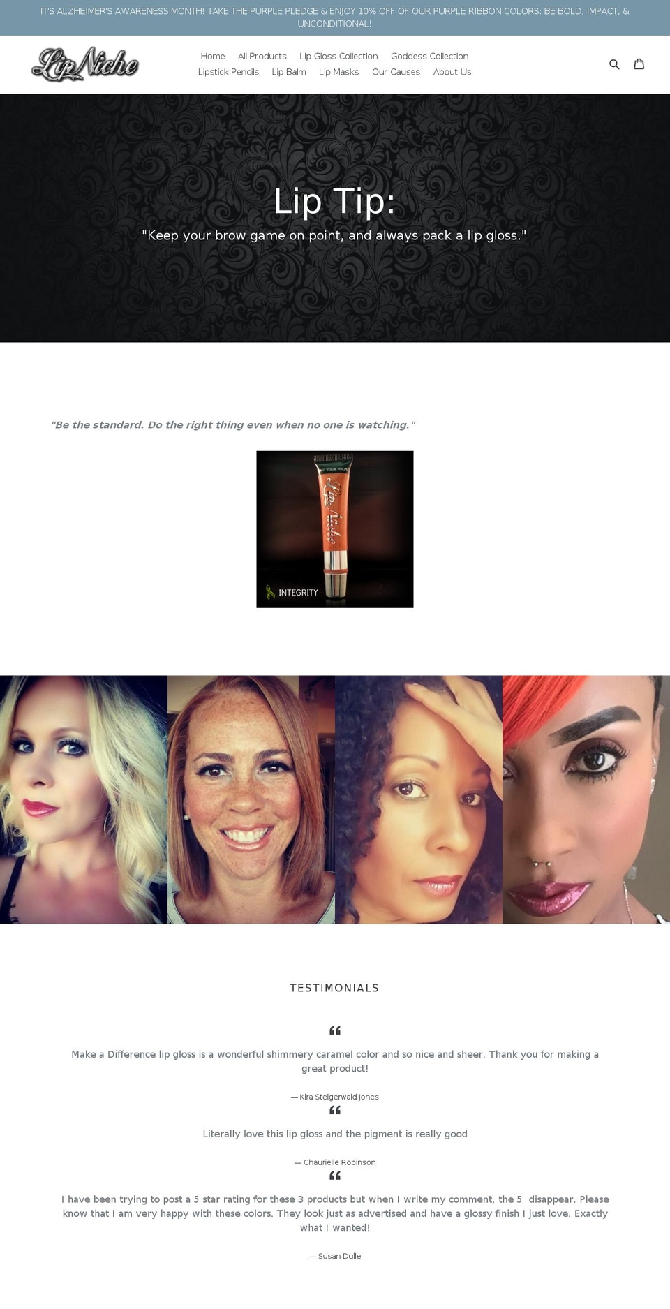 lipniche.com — Shopify storefront screenshot