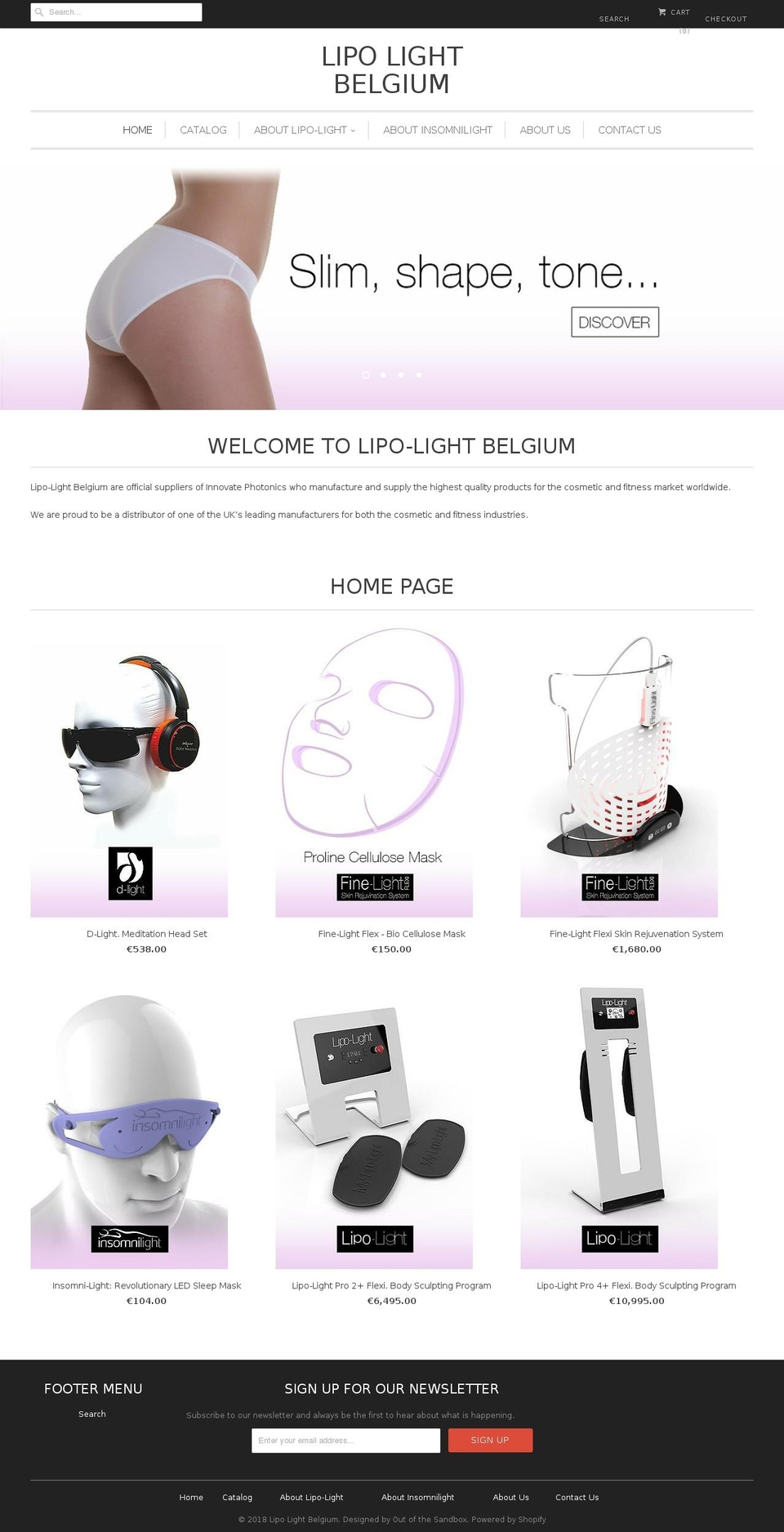 lipo-light.be shopify website screenshot