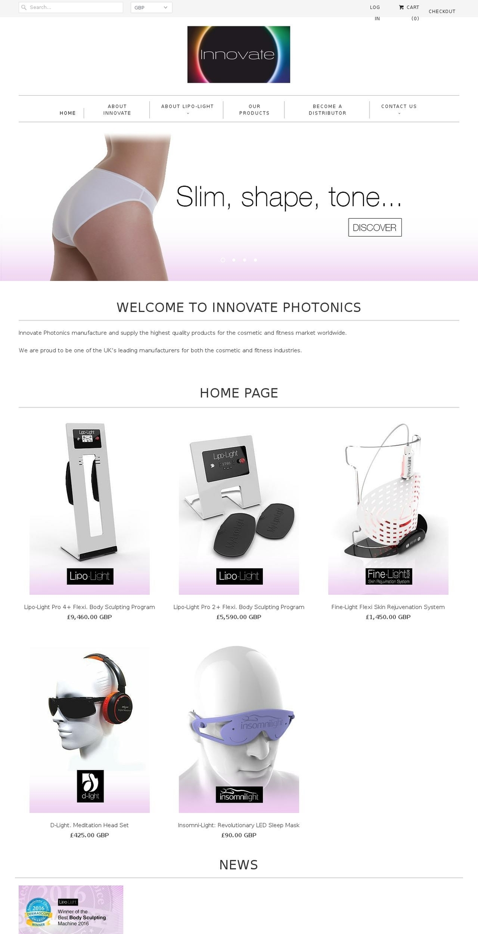 lipo-light.com shopify website screenshot