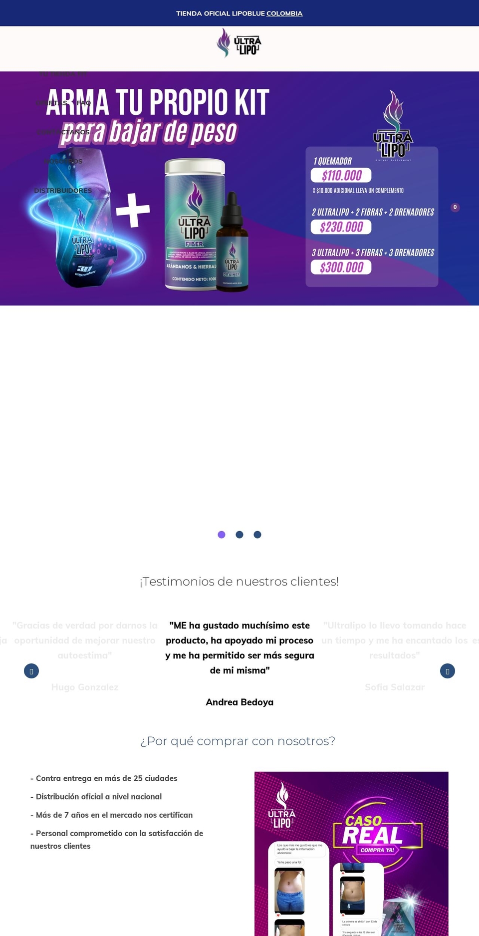 Mefit Shopify theme site example lipoblueglobal.com