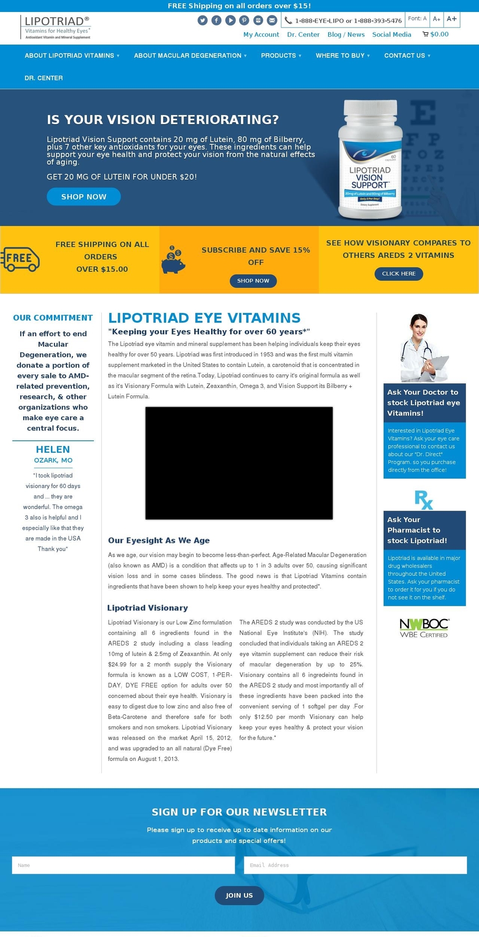 lipotriad.com — Shopify storefront screenshot