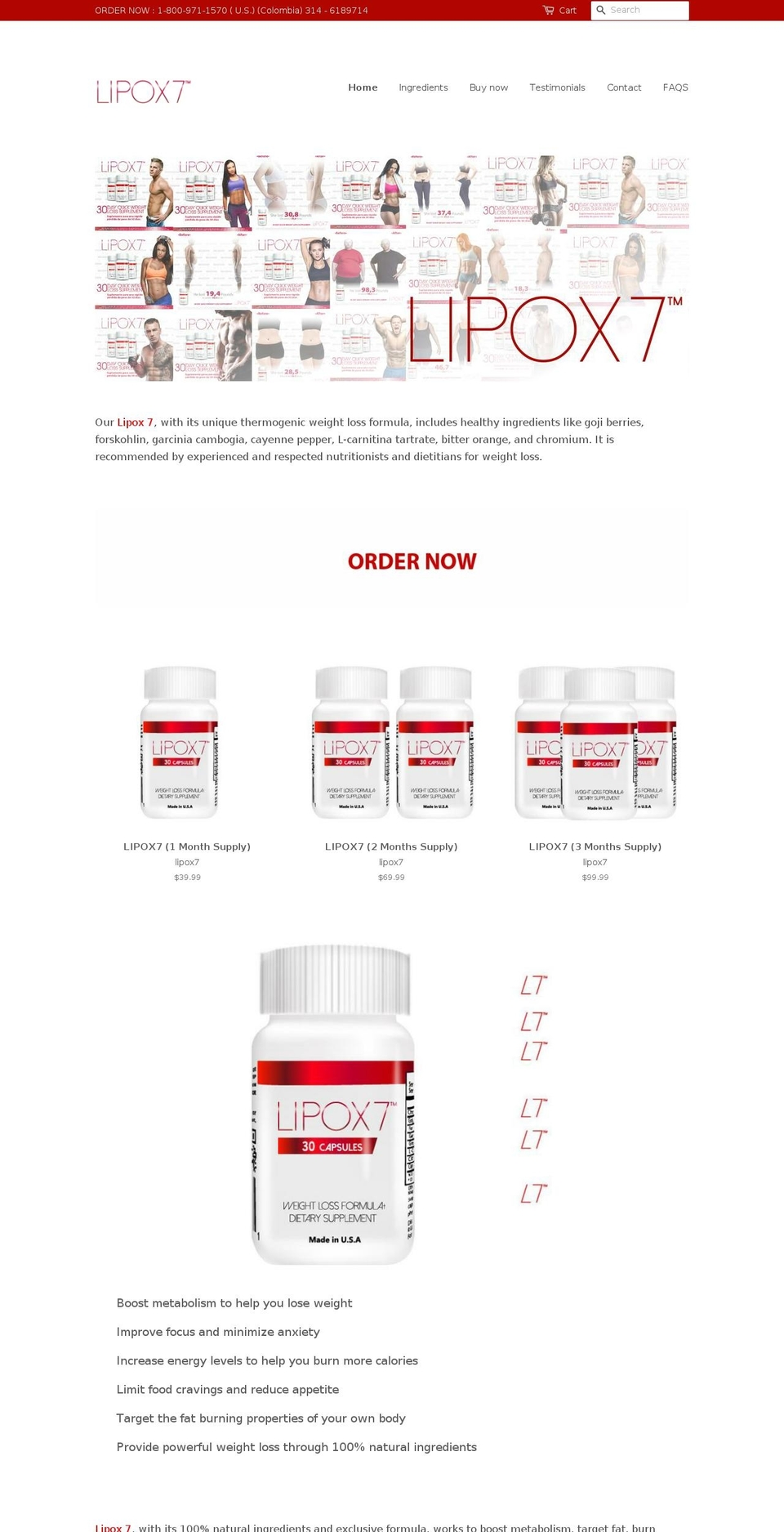 lipox7.com — Shopify storefront screenshot