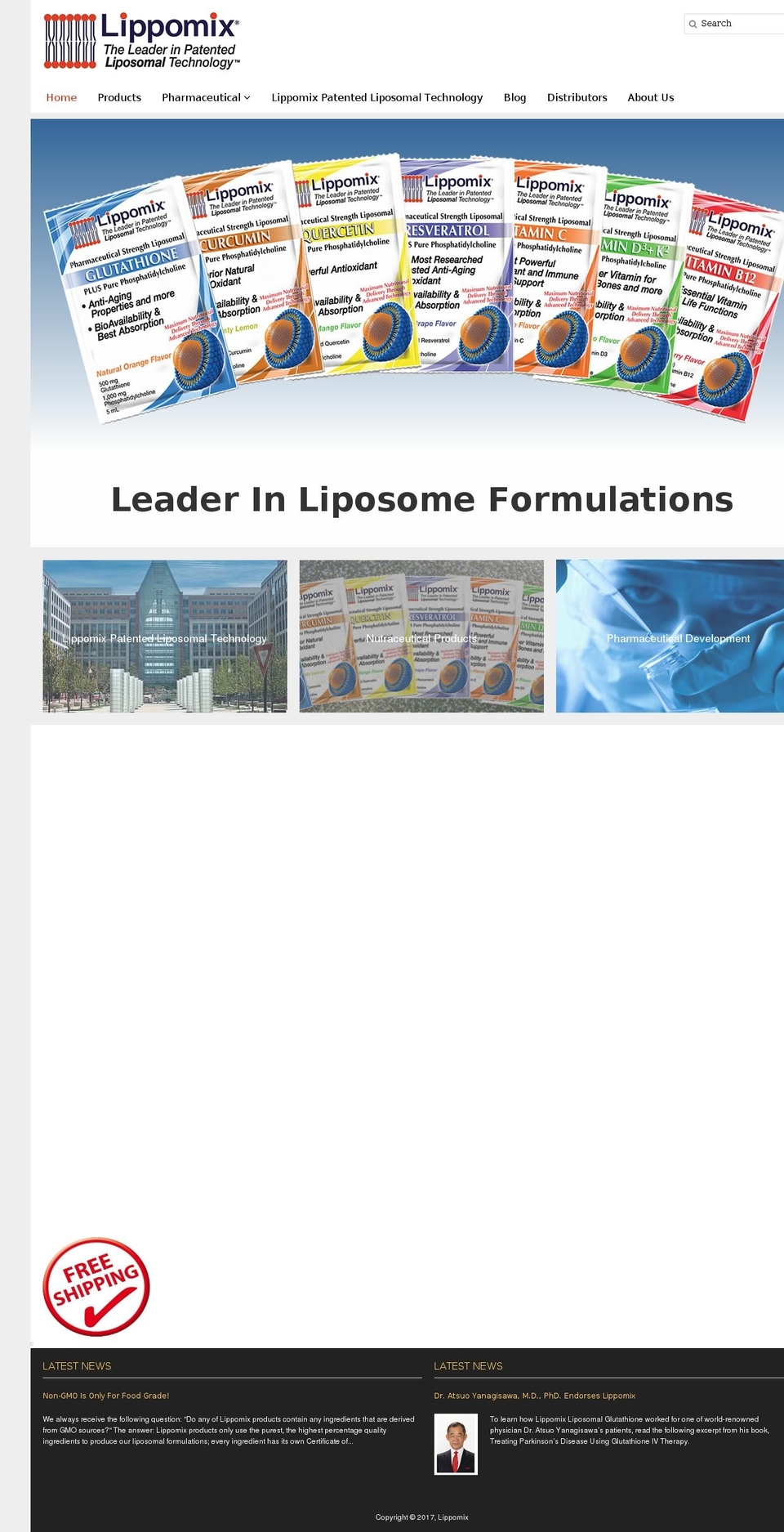 Lippomix Shopify theme site example lippomixlabs.com