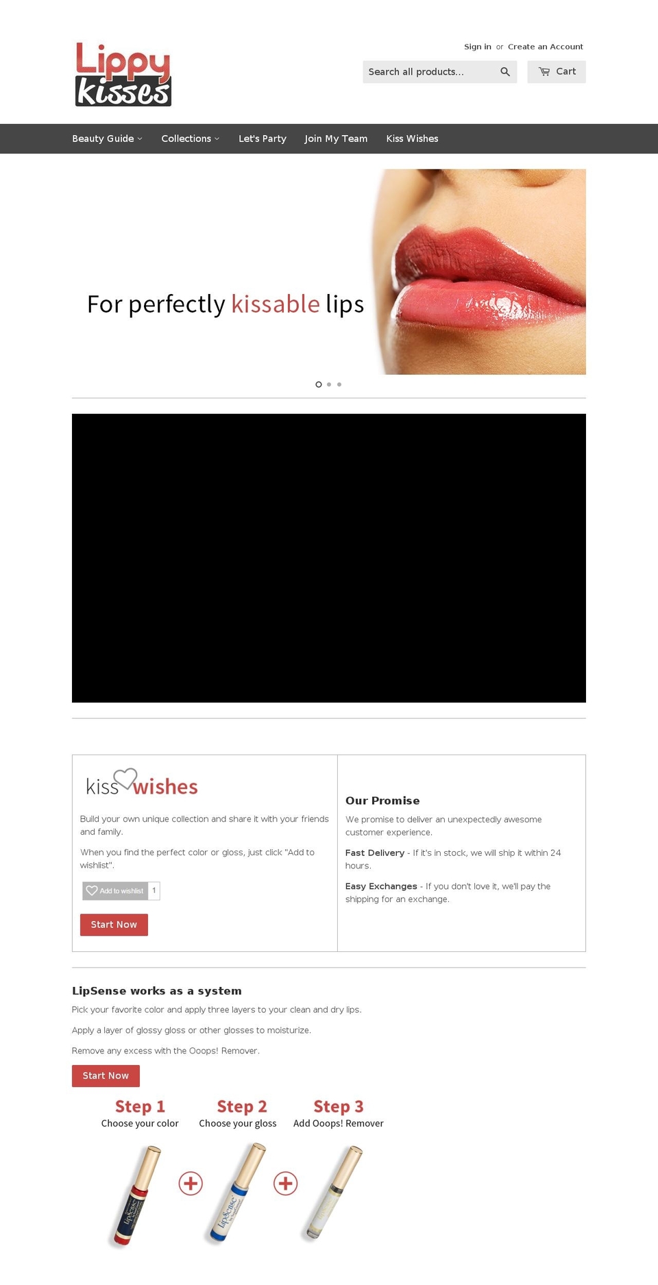 lippykisses.com shopify website screenshot