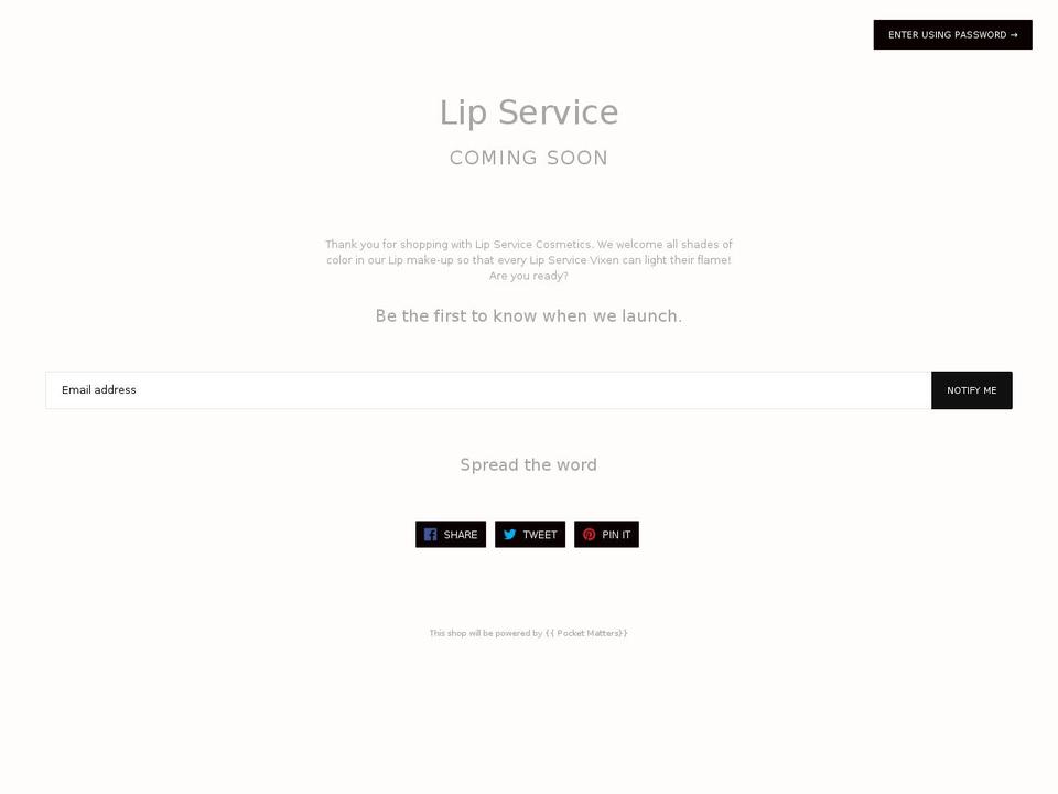 lipserv-ice.com shopify website screenshot