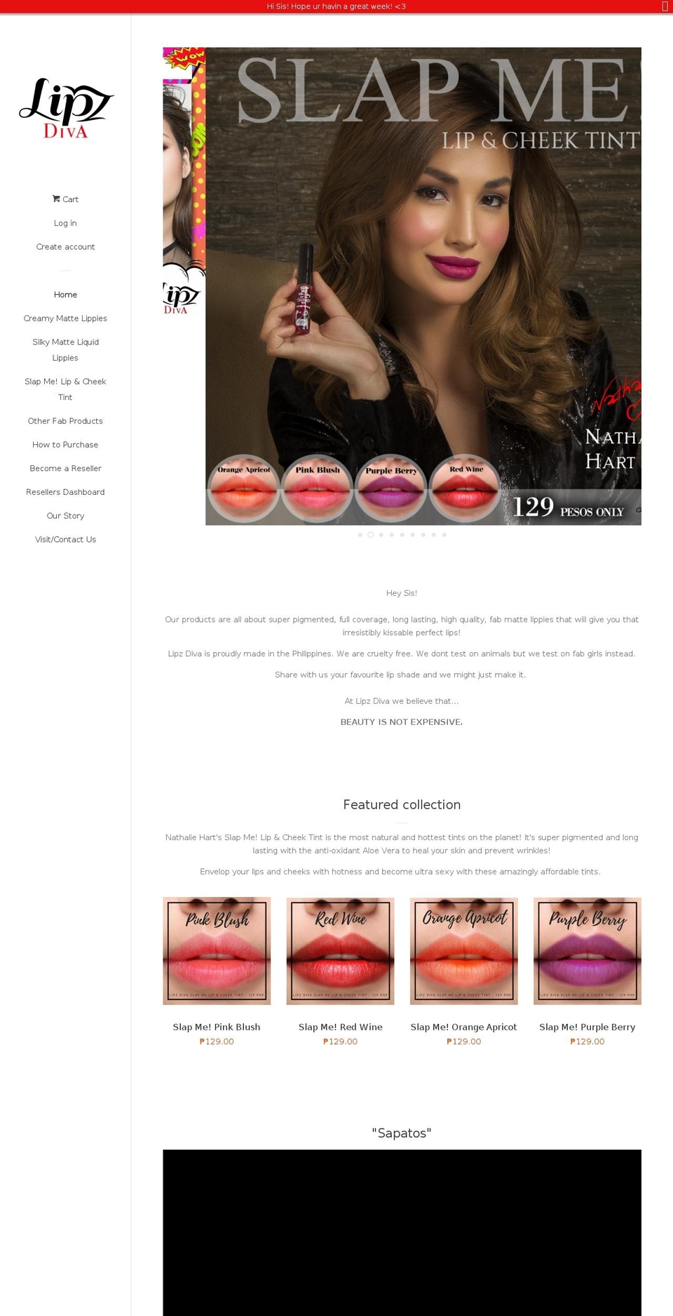 lipzdiva.com — Shopify storefront screenshot