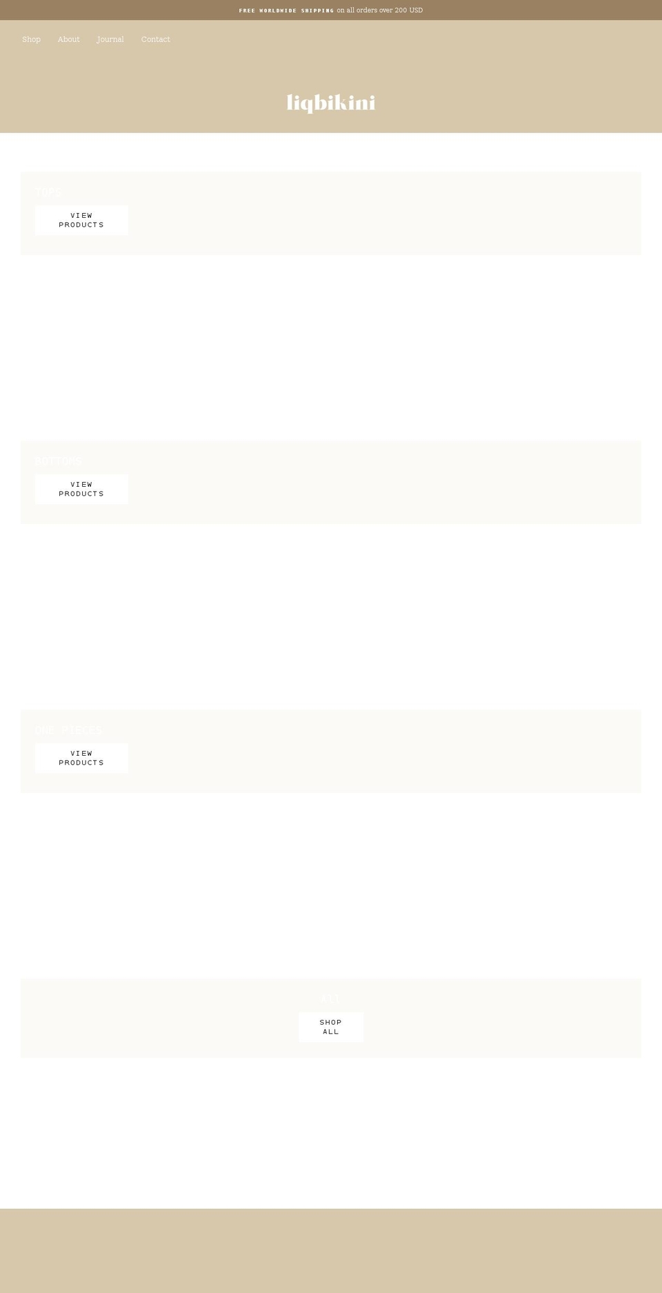 liqbikini.com shopify website screenshot