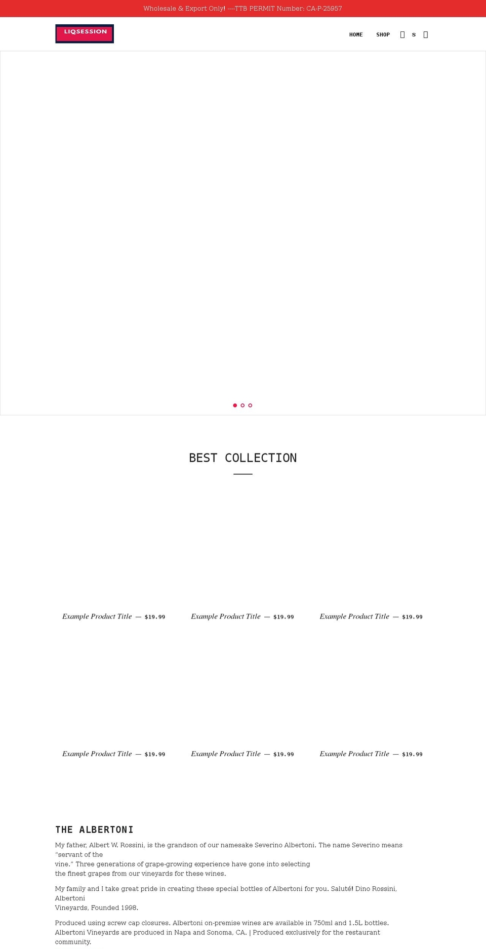 liqsession.com shopify website screenshot