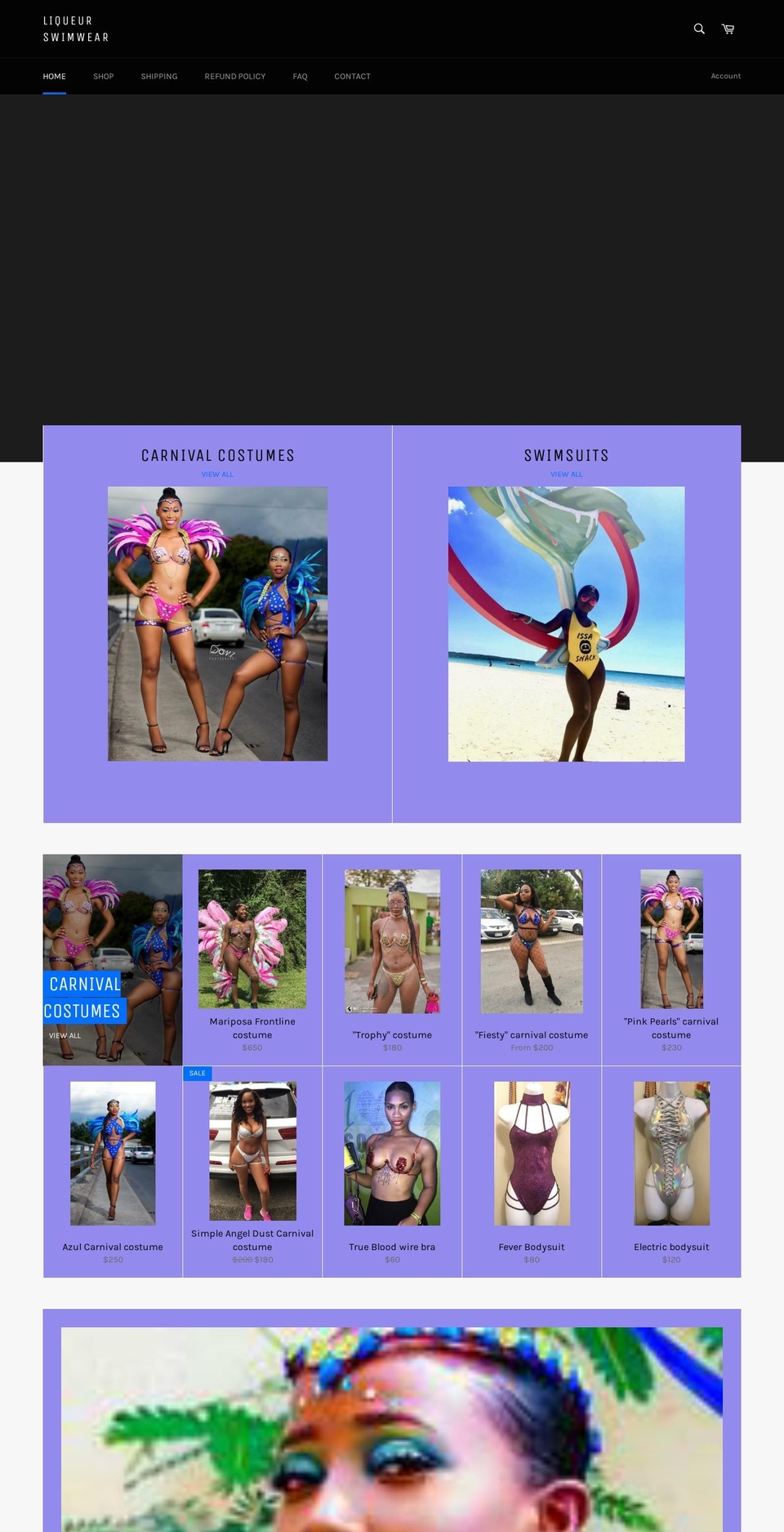 liqueur-swimwear.com — Shopify storefront screenshot