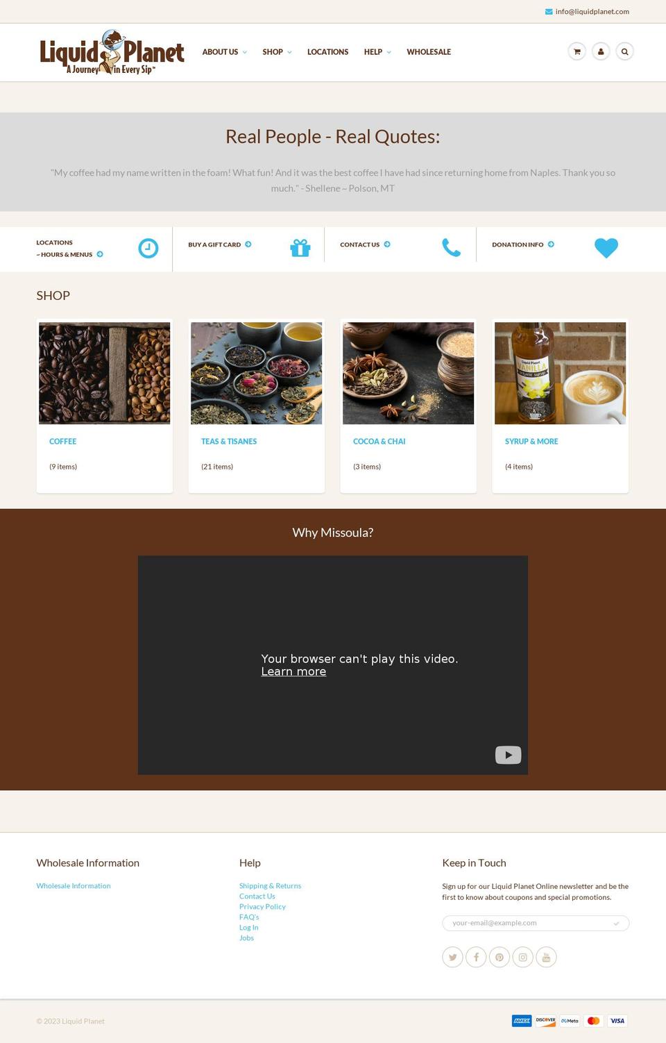 liquid-planet.myshopify.com — Shopify storefront screenshot
