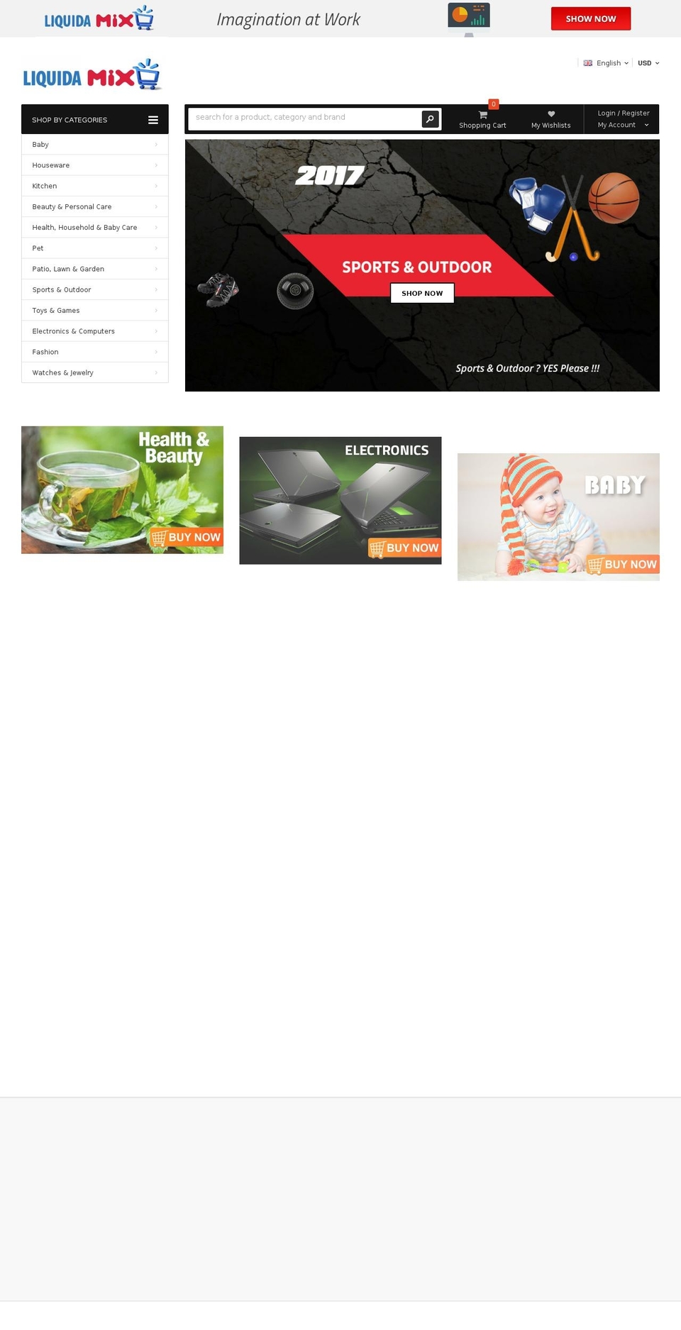 liquidamix.com shopify website screenshot