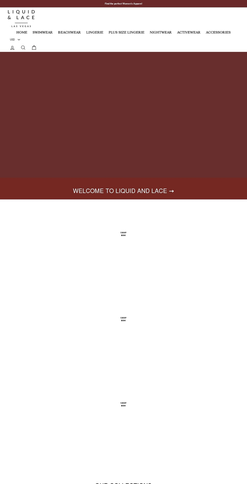 liquidandlace.com shopify website screenshot