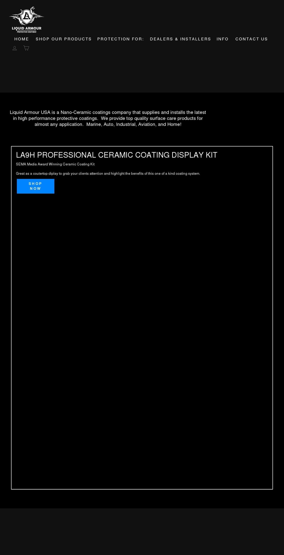 liquidarmour-usa.com shopify website screenshot