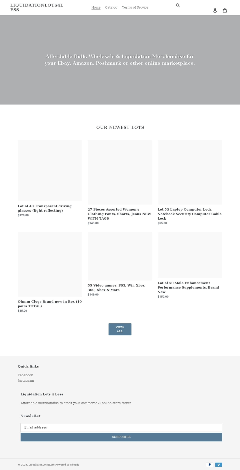 liquidationlots4less-gmail-com.myshopify.com shopify website screenshot