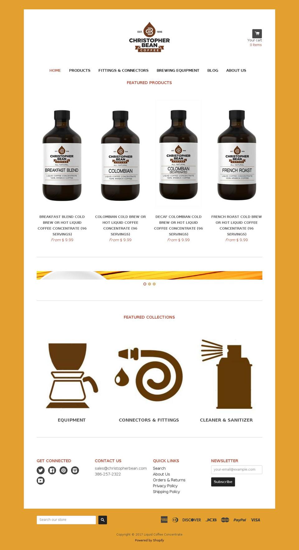 liquidcoffeeconcentrate.com shopify website screenshot