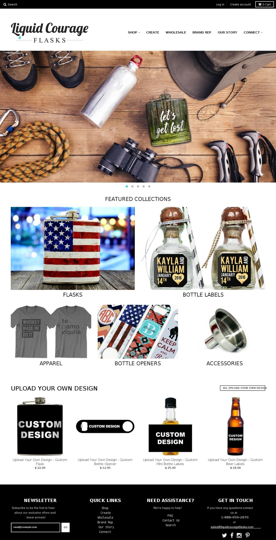 liquidcourageflasks.com shopify website screenshot