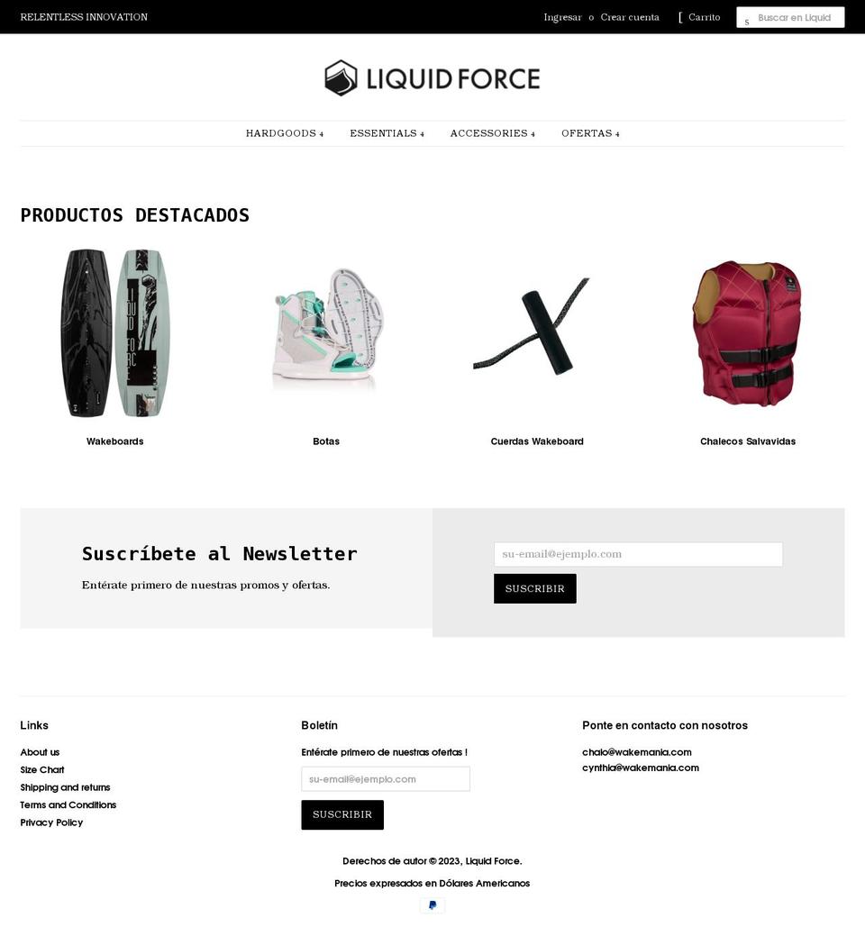 liquidforce.co shopify website screenshot