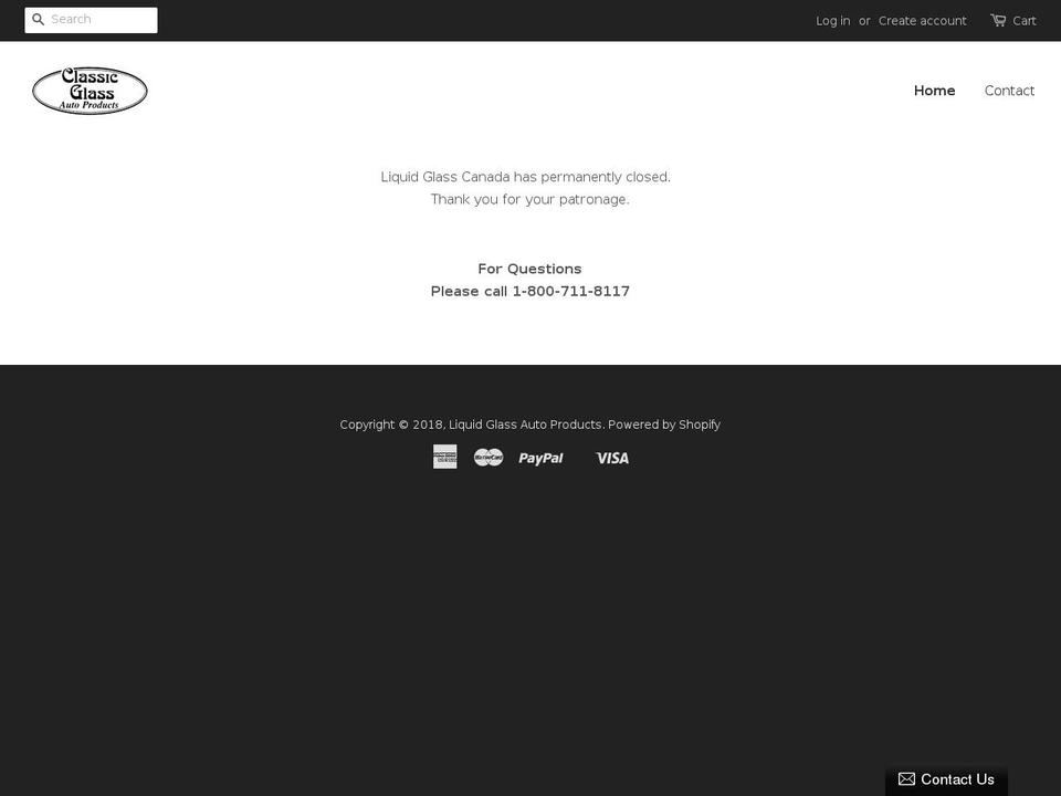liquidglassauto.com — Shopify storefront screenshot