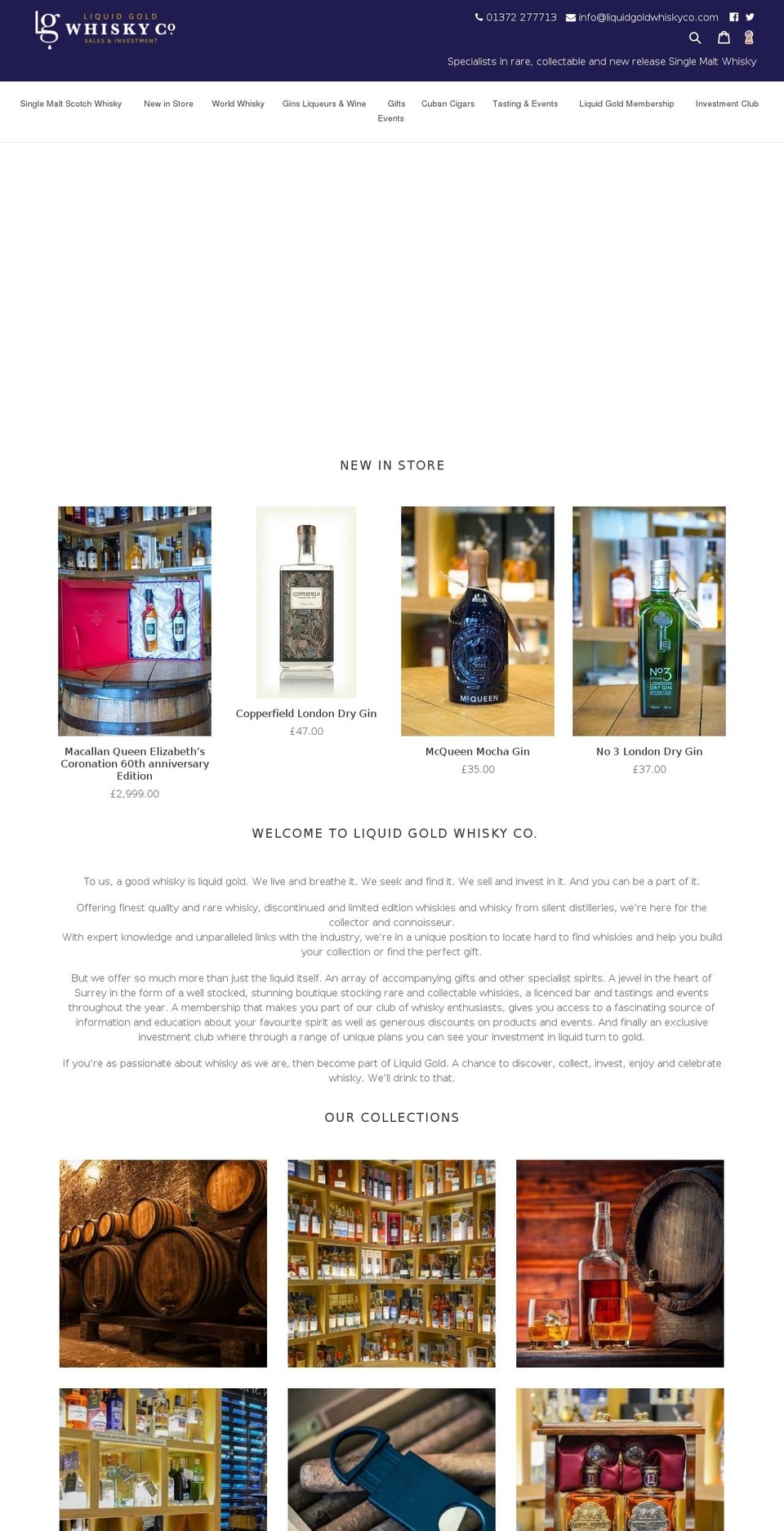 liquidgoldwhiskyco.com shopify website screenshot