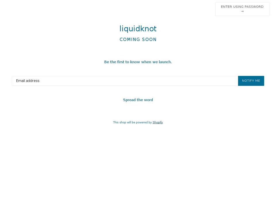 liquidknot.com — Shopify storefront screenshot