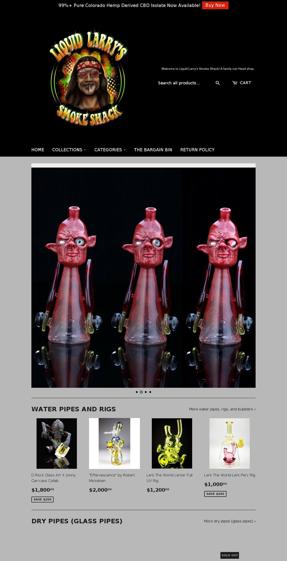 liquidlarrys.com shopify website screenshot