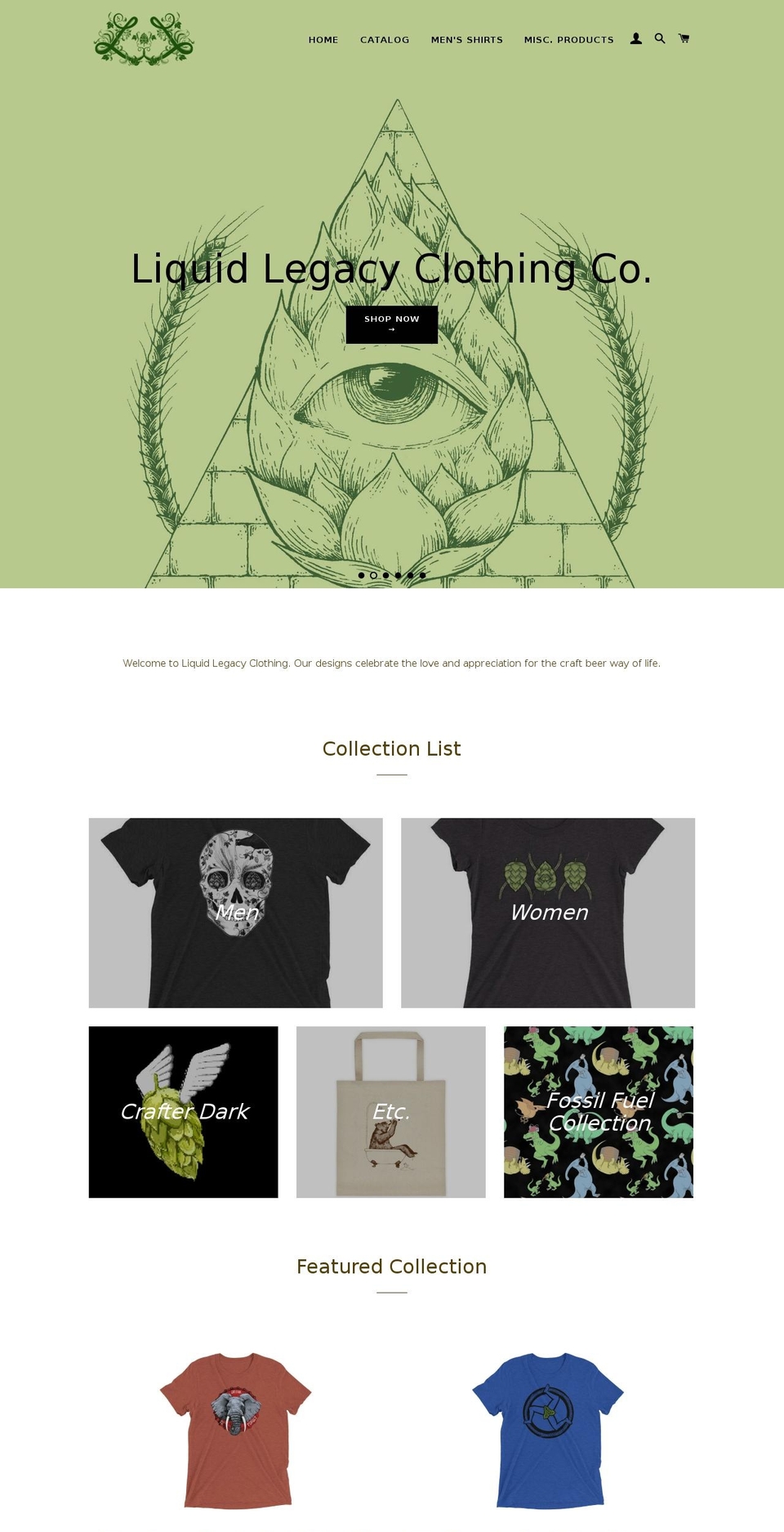 liquidlegacyclothing.com — Shopify storefront screenshot