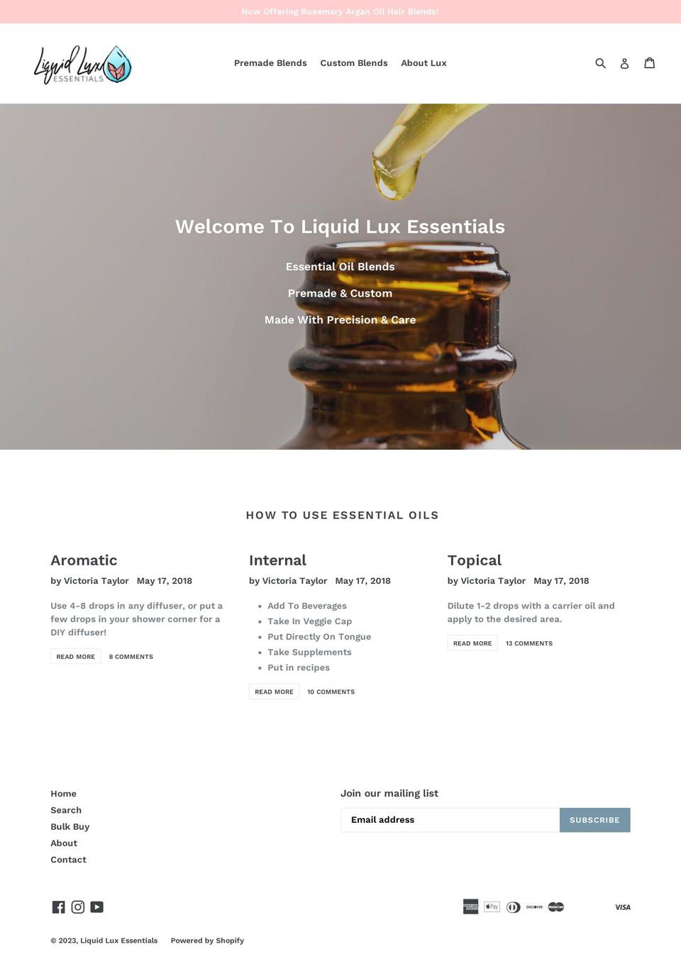 liquidluxessentials.com — Shopify storefront screenshot