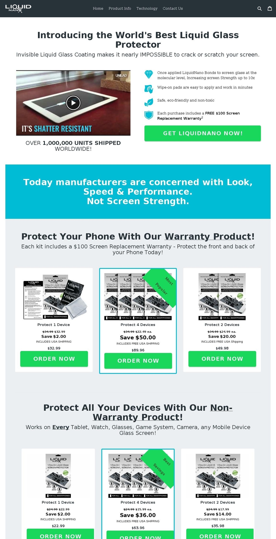 liquidnano.com shopify website screenshot