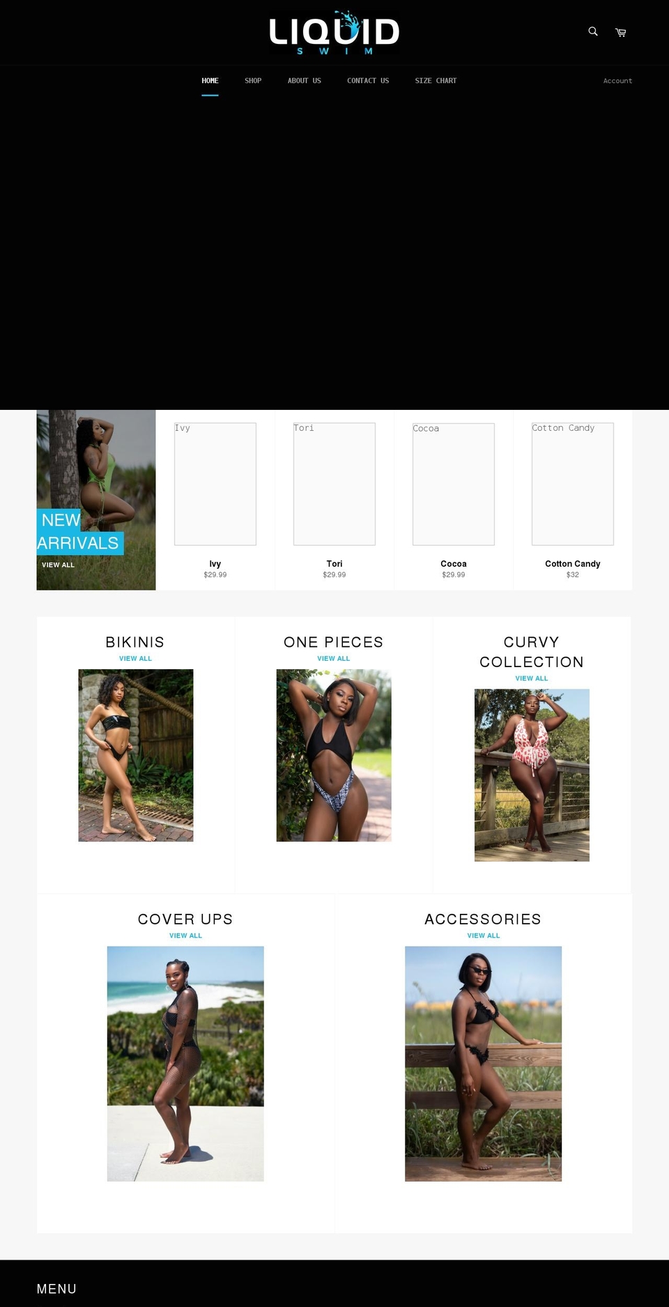 liquidswimcollection.com shopify website screenshot