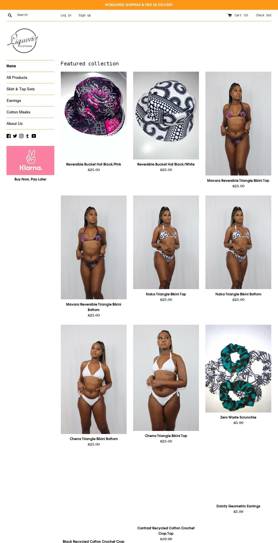 liquoriceclothing.com shopify website screenshot