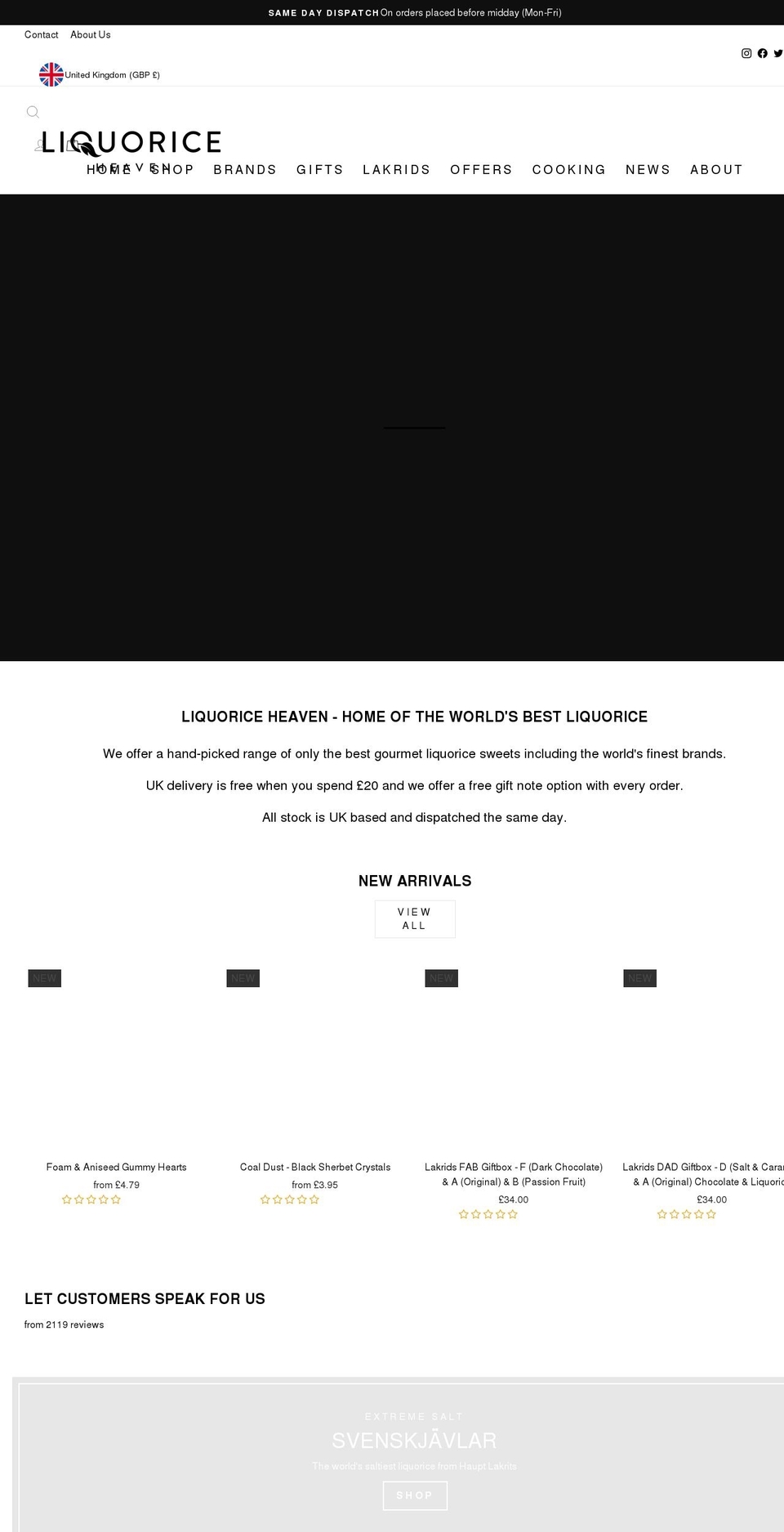 liquoriceheaven.com shopify website screenshot