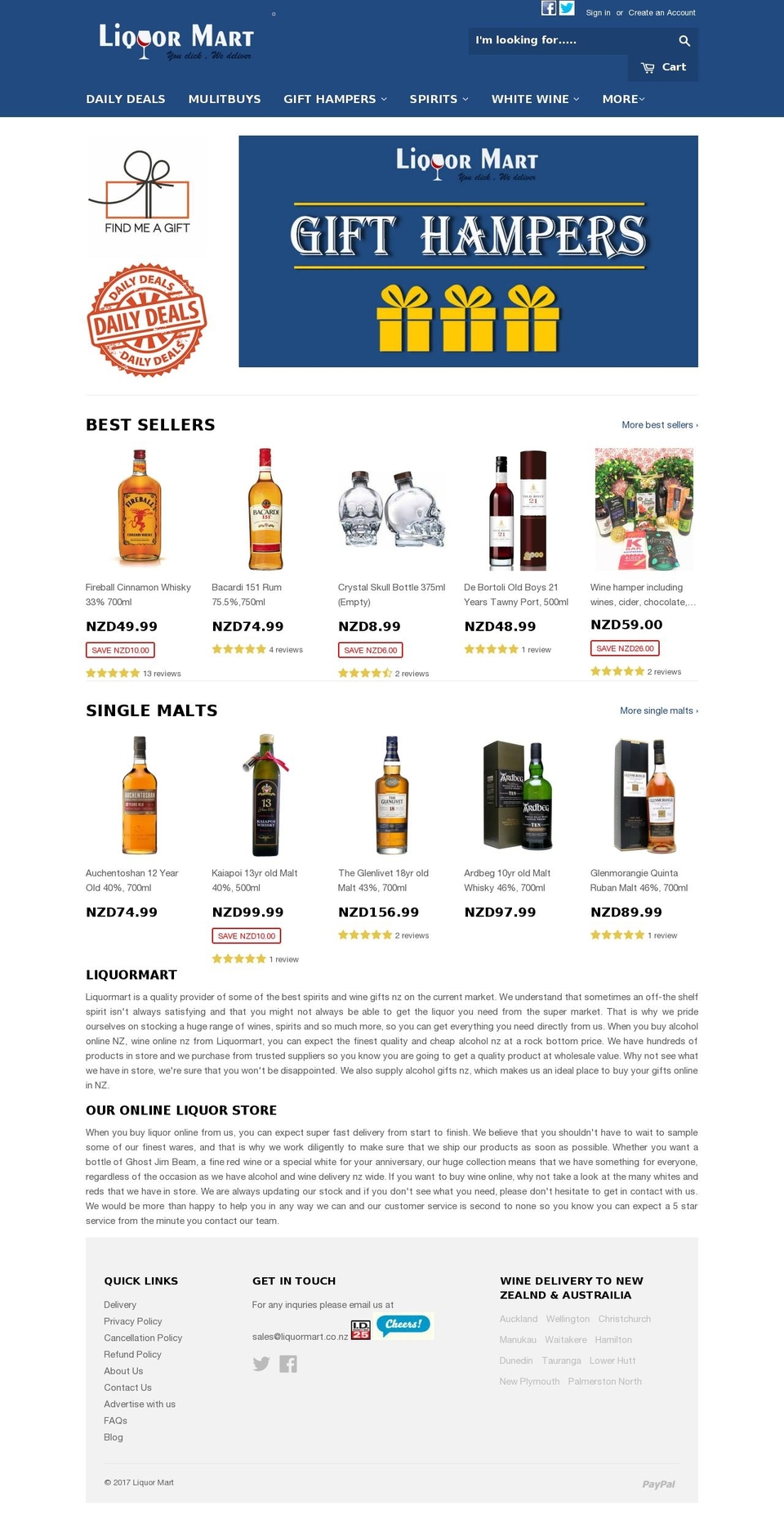 liquormart.co.nz shopify website screenshot