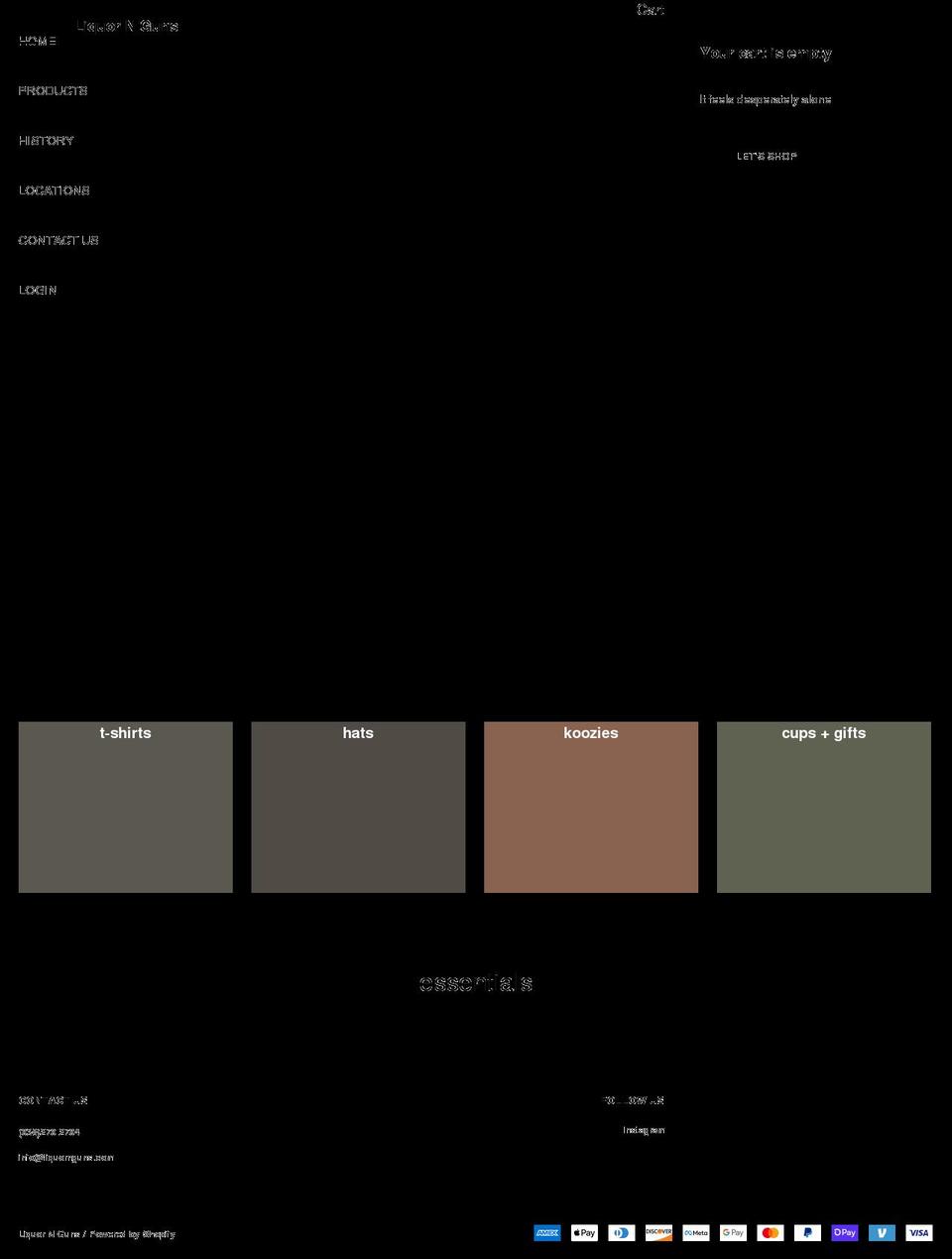 liquornguns.com shopify website screenshot