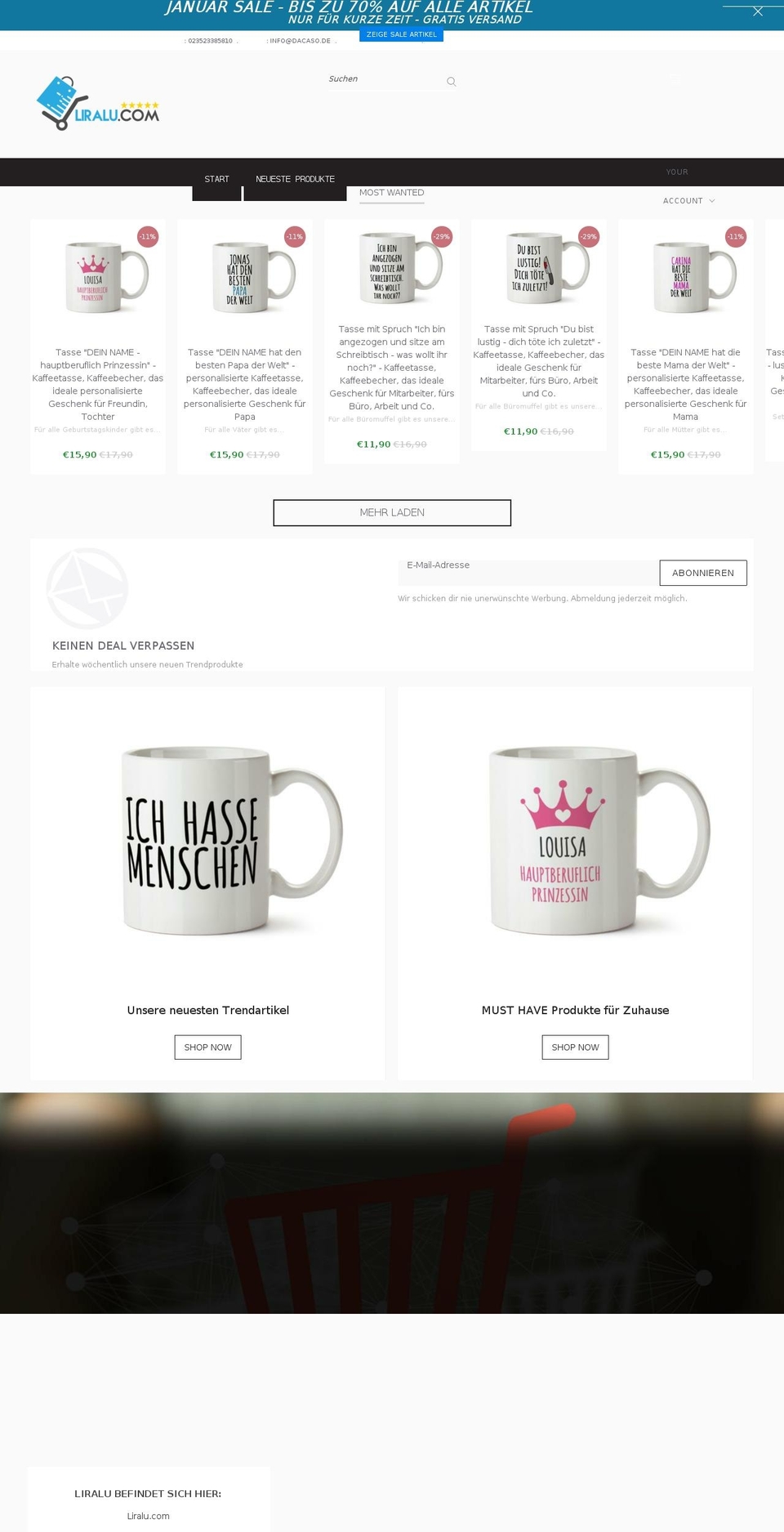 liralu.com shopify website screenshot