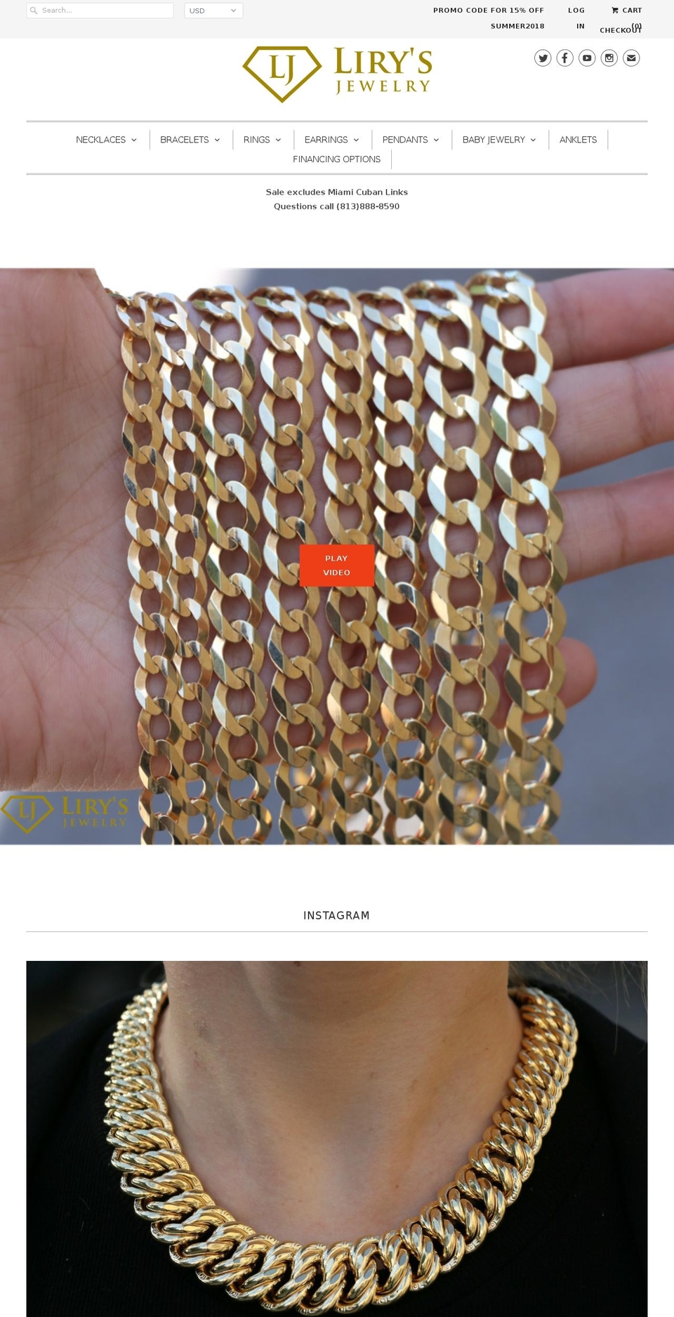 lirysjewelers.com shopify website screenshot