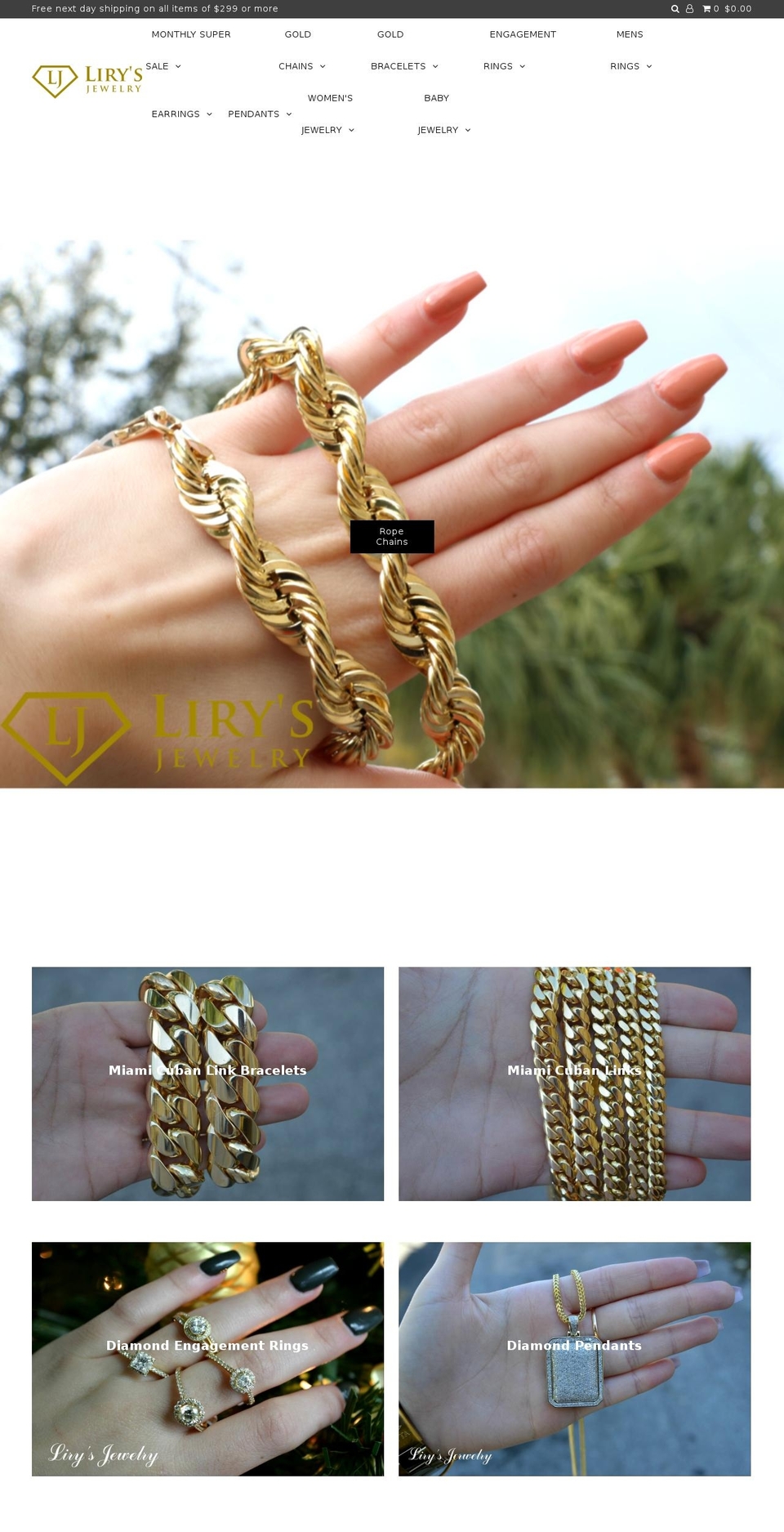 lirysjewelry.com shopify website screenshot