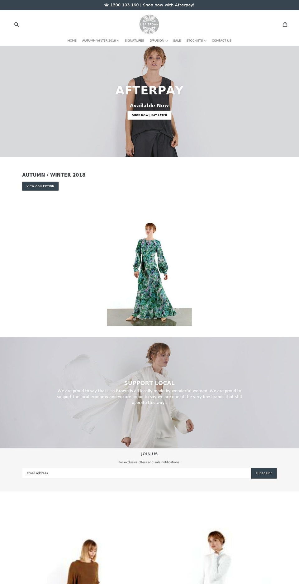 lisa-brown.com.au shopify website screenshot