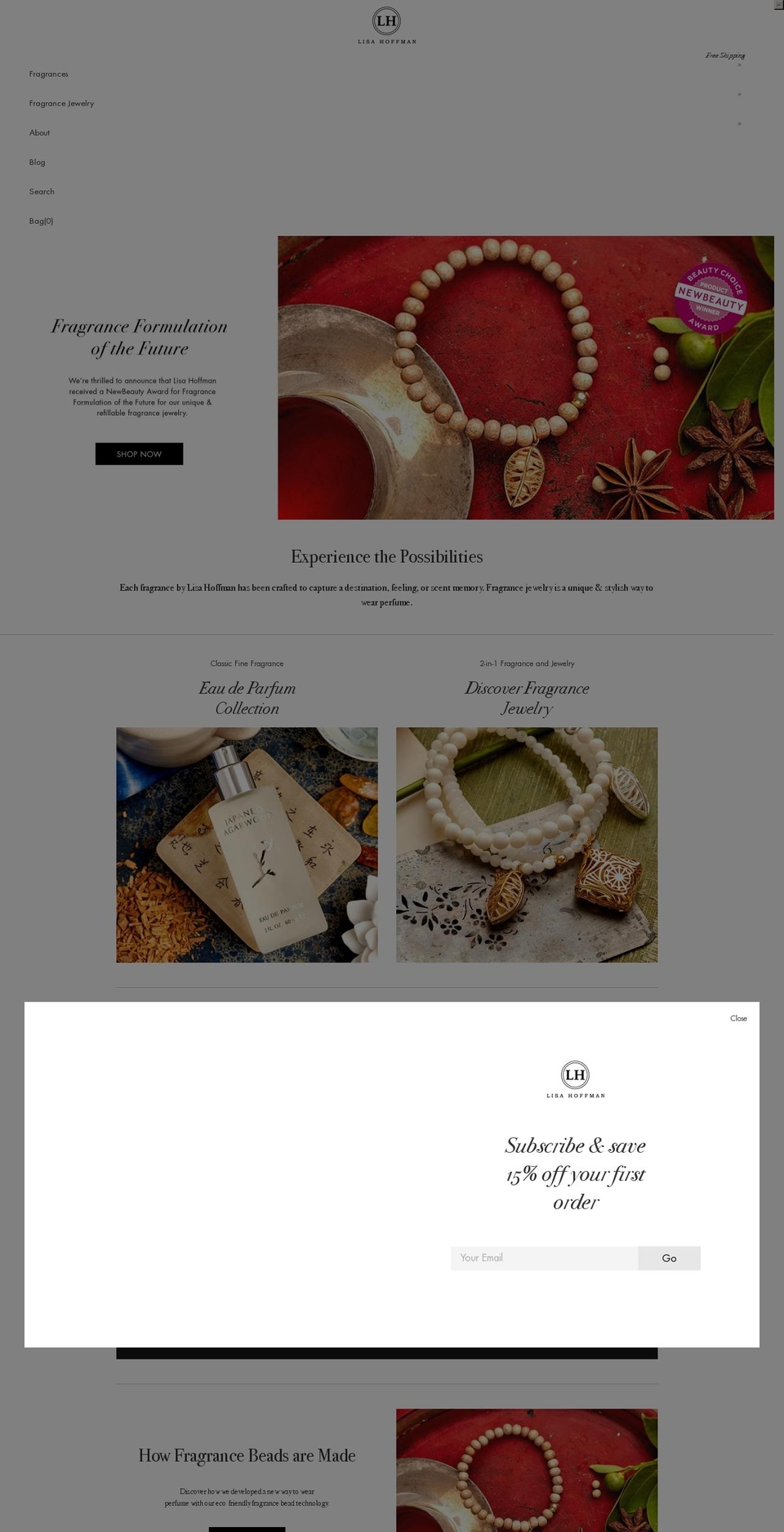 1.2 (Mega Menu) Shopify theme site example lisa-hoffman.com