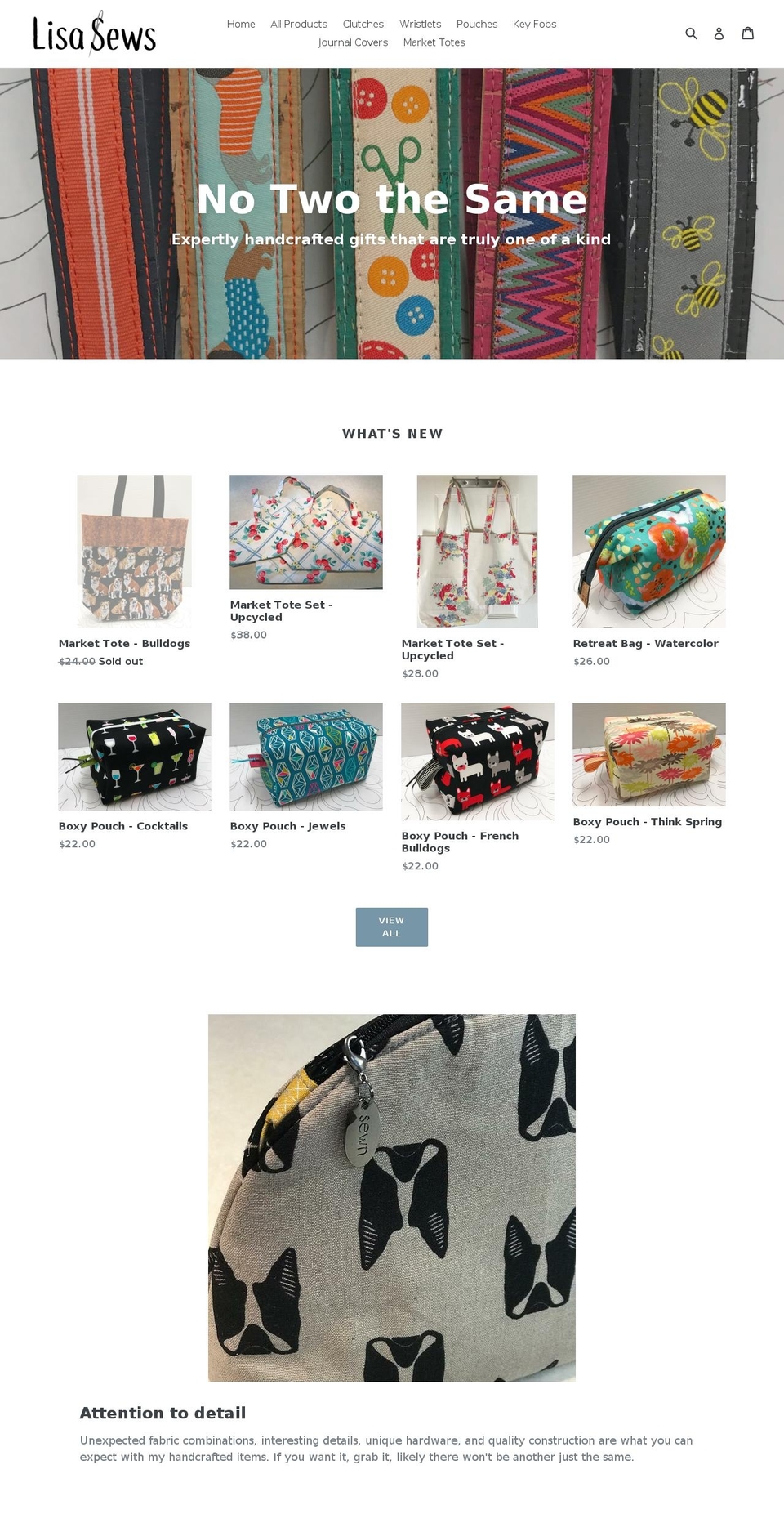 lisa-sews.com — Shopify storefront screenshot