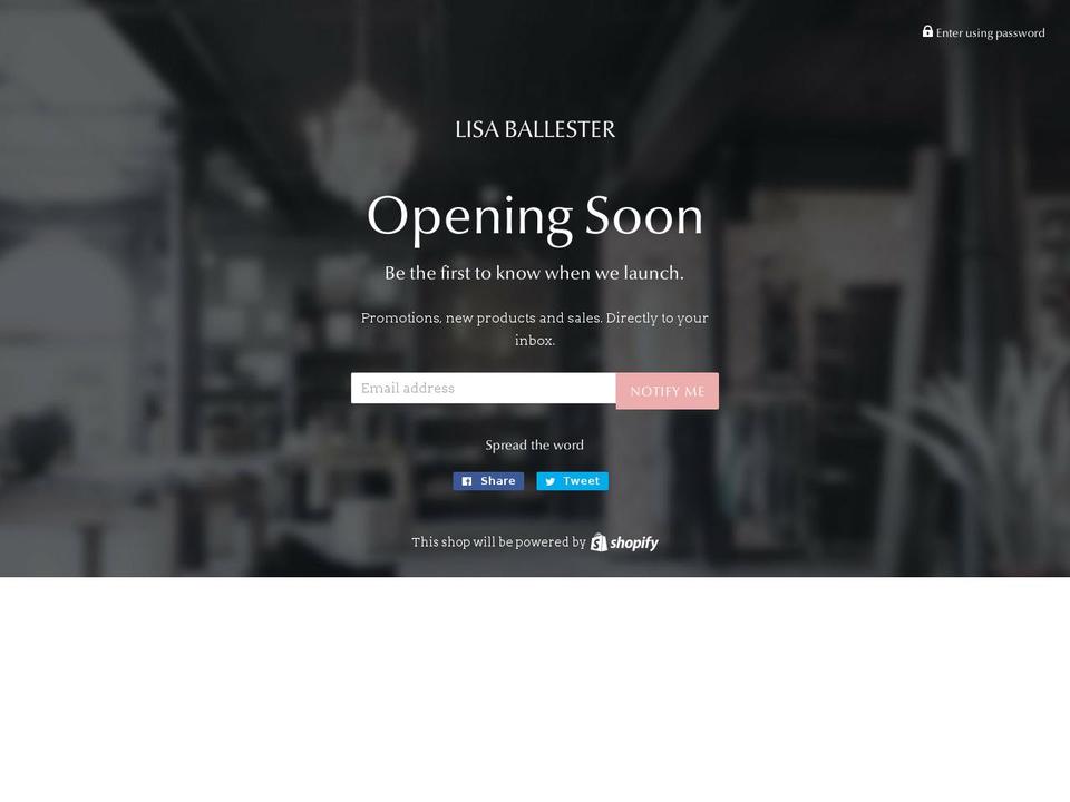 lisaballester.com — Shopify storefront screenshot