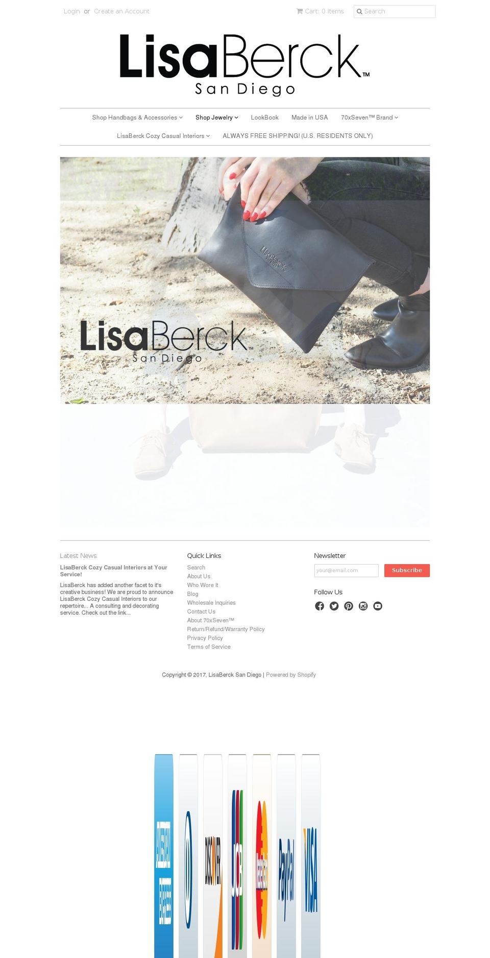 lisaberck.com shopify website screenshot
