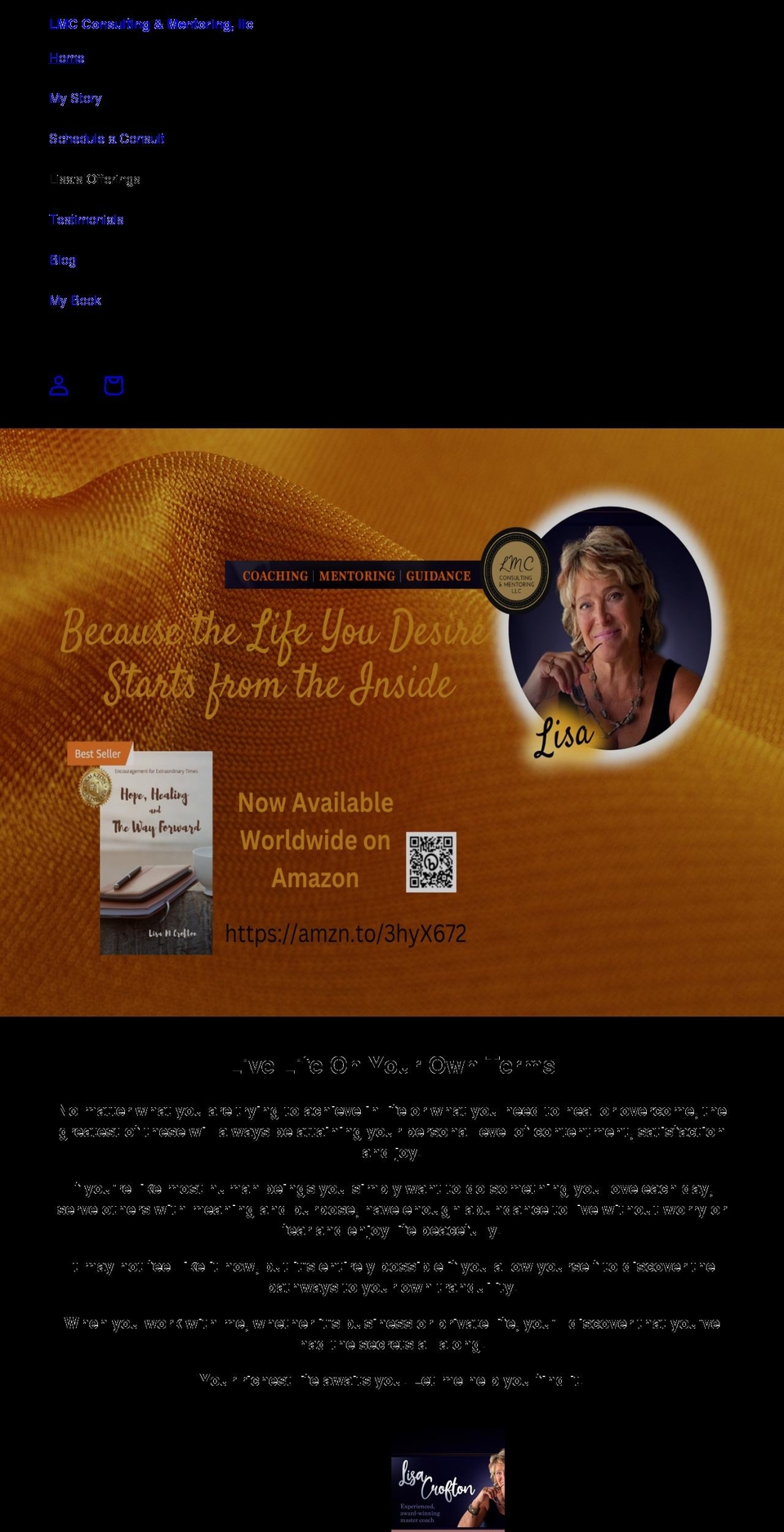 lisacrofton.com shopify website screenshot