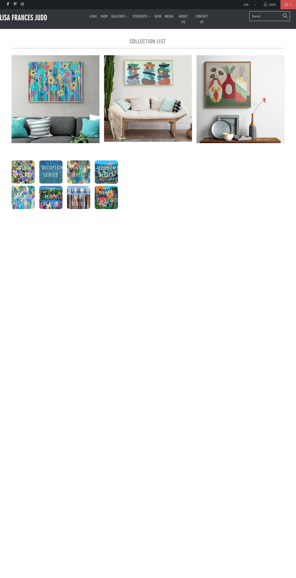 lisafrancesjudd.com shopify website screenshot