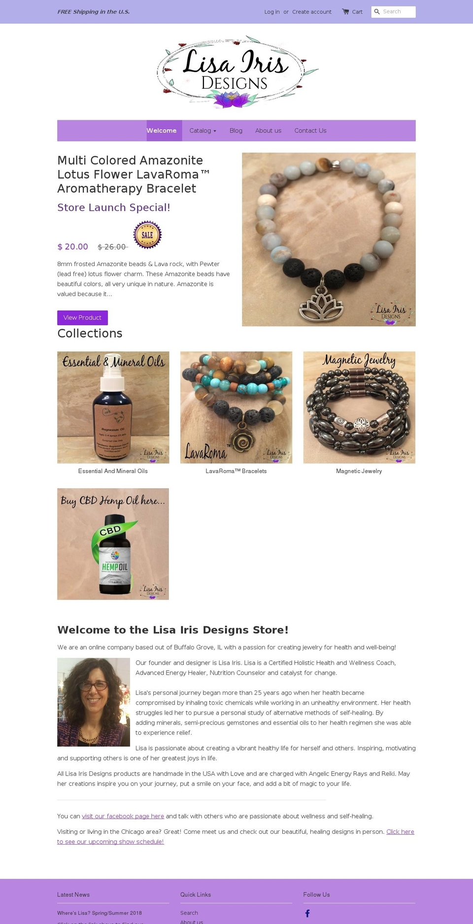 lisairisdesigns.com — Shopify storefront screenshot