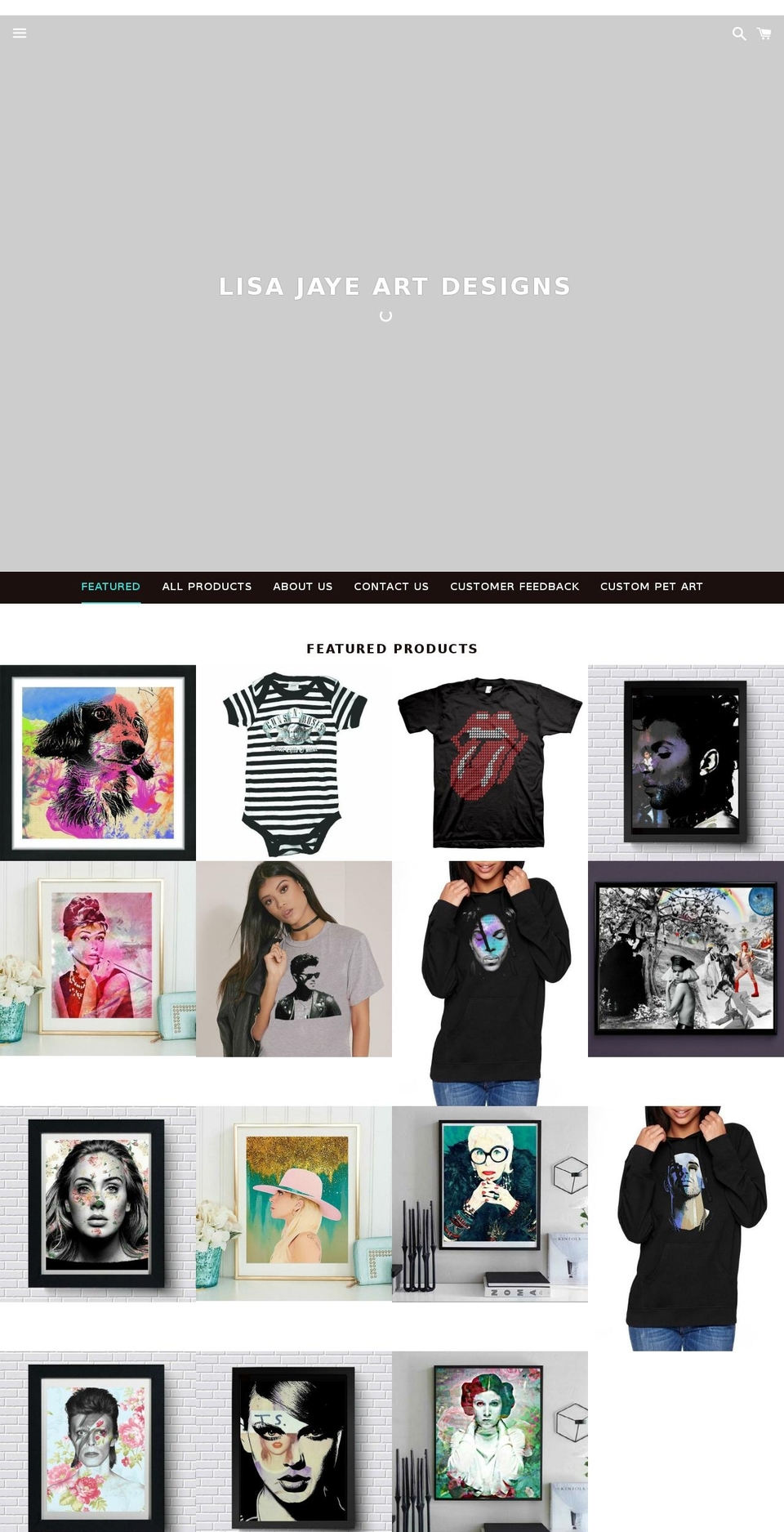 lisajayeart.com — Shopify storefront screenshot