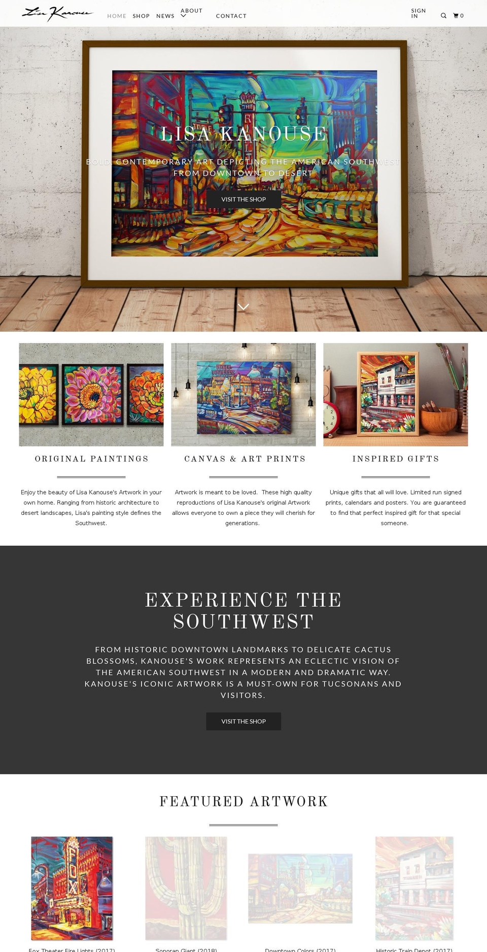 lisakanouse.com shopify website screenshot