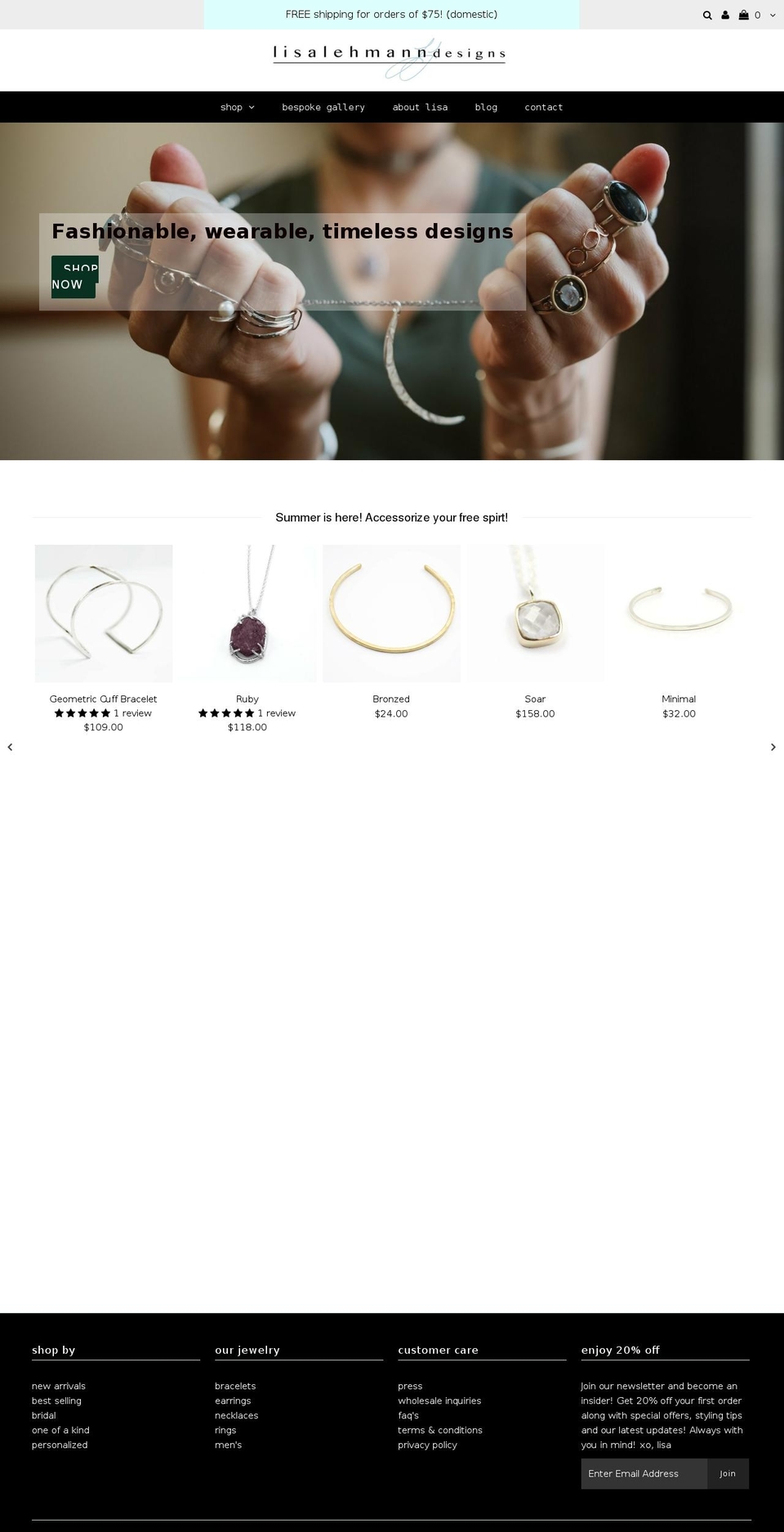lisalehmanndesign.com — Shopify storefront screenshot