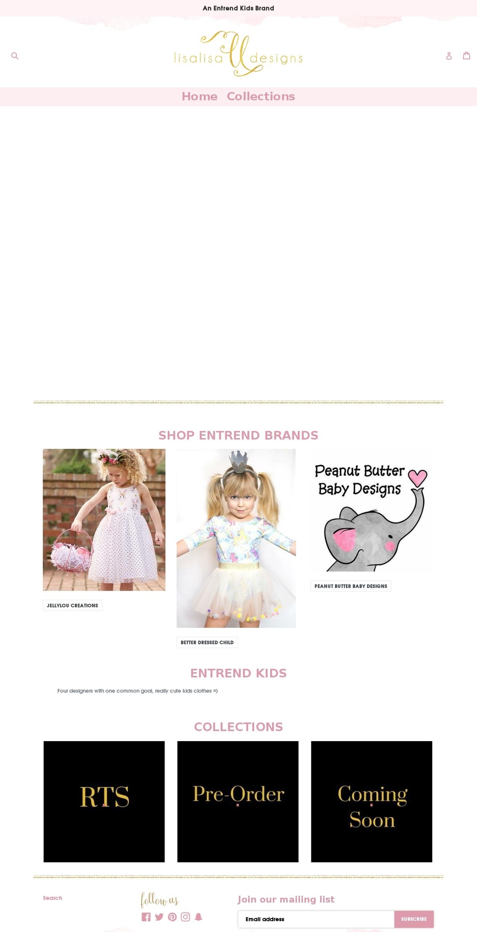 bespoke-pink Shopify theme site example lisalisadesigns.com