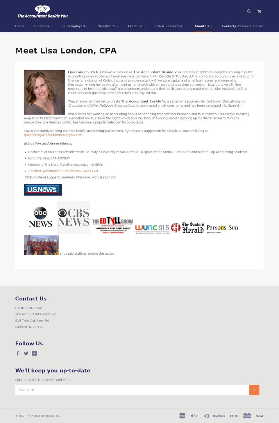 lisalondoncpa.com shopify website screenshot