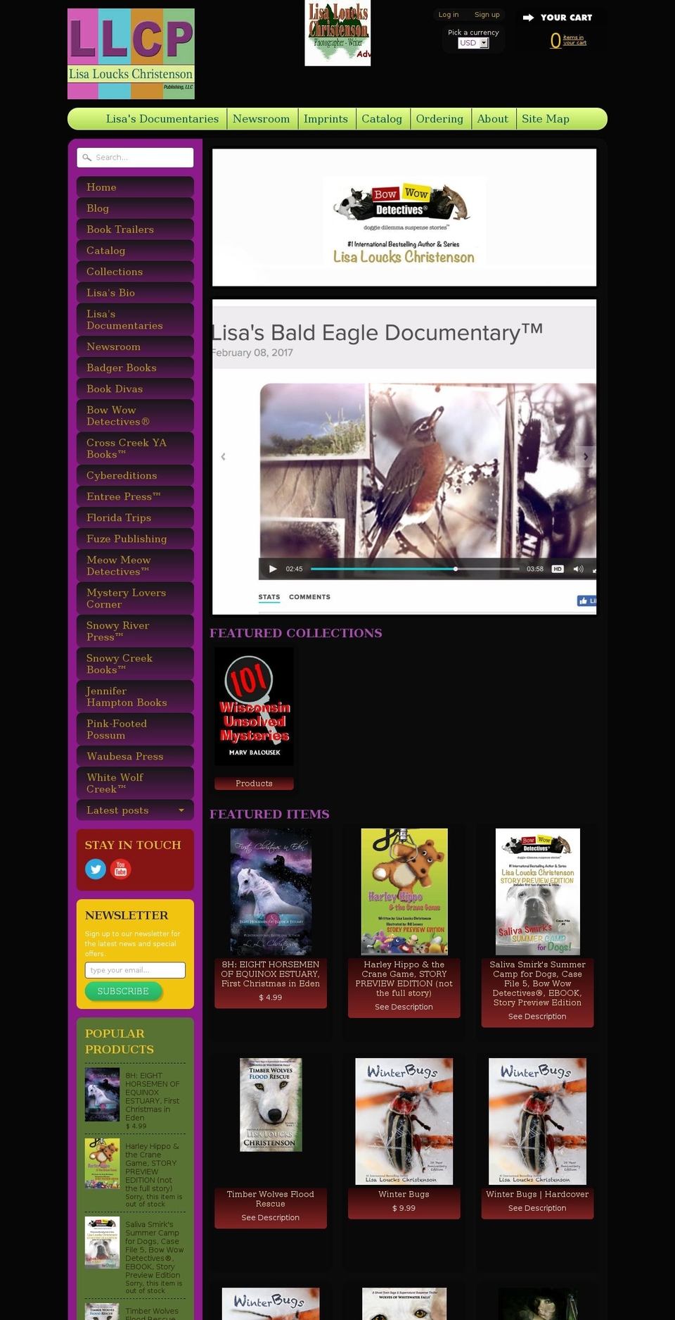 lisalouckschristensonpublishing.com shopify website screenshot